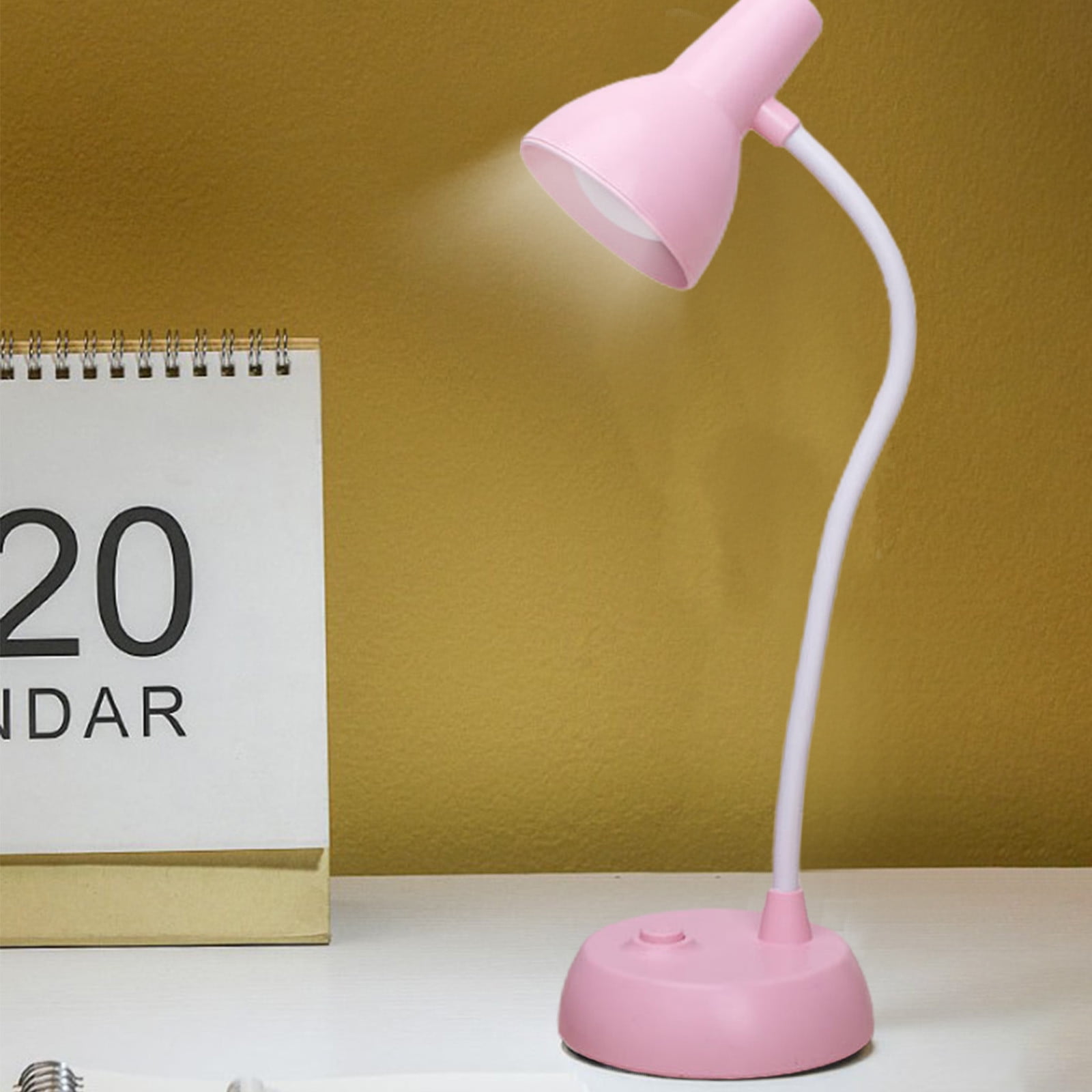 Cute Desk Lamp with USB Charging Port, Dimmable LED Reading Lamp, Flexible Gooseneck Auto Dimming Table Task Light, Bedside Reading Table Lamp, for Home Office Dorm Bedside White - Image 4