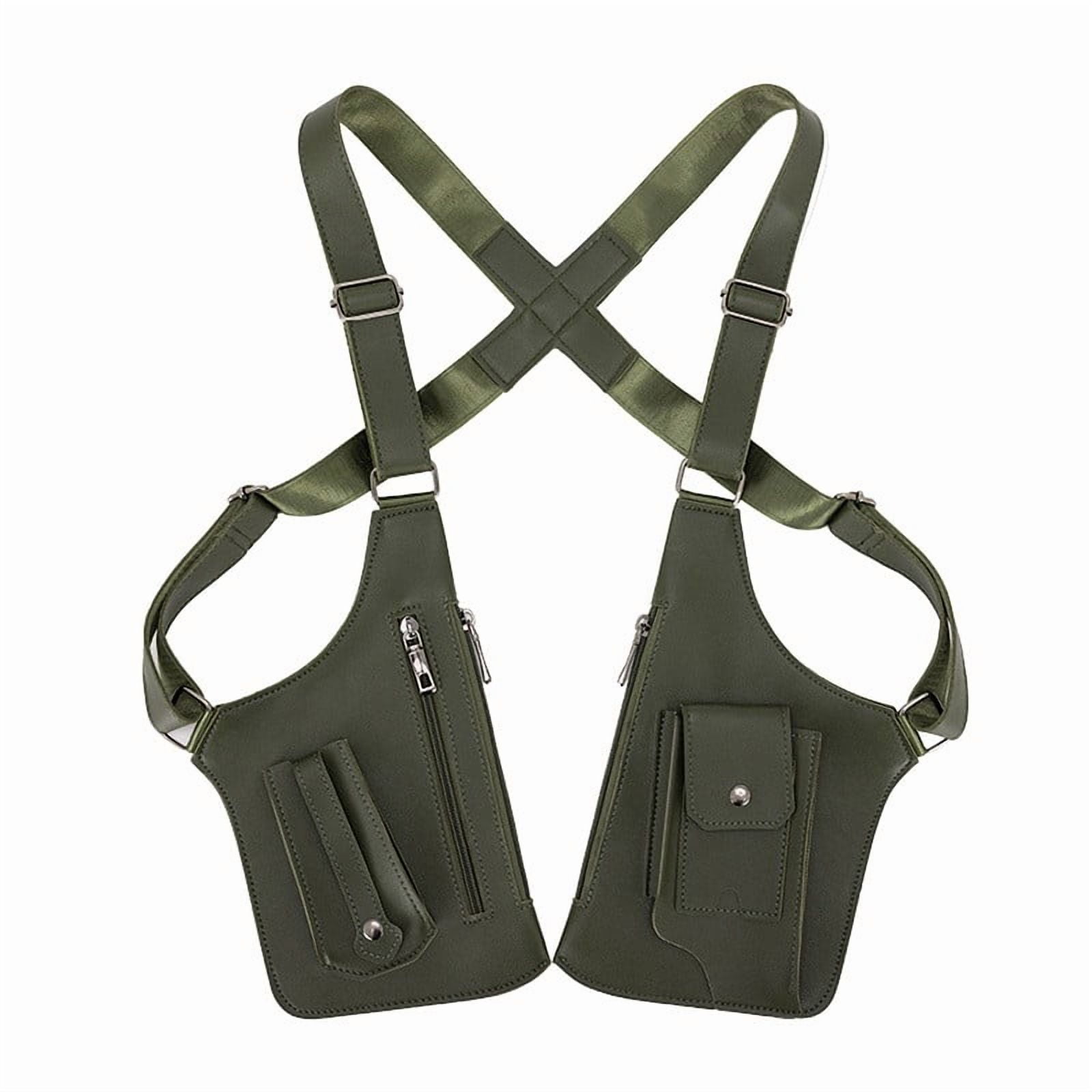 Double Shoulder Armpit Bag for Men and Women, Anti-Theft Underarm Shoulder Bag, Adjustable Shoulder Holster Bag, Pouch Wallet, Double Shoulder Bag, Anti Theft Wallet Brown - Image 1