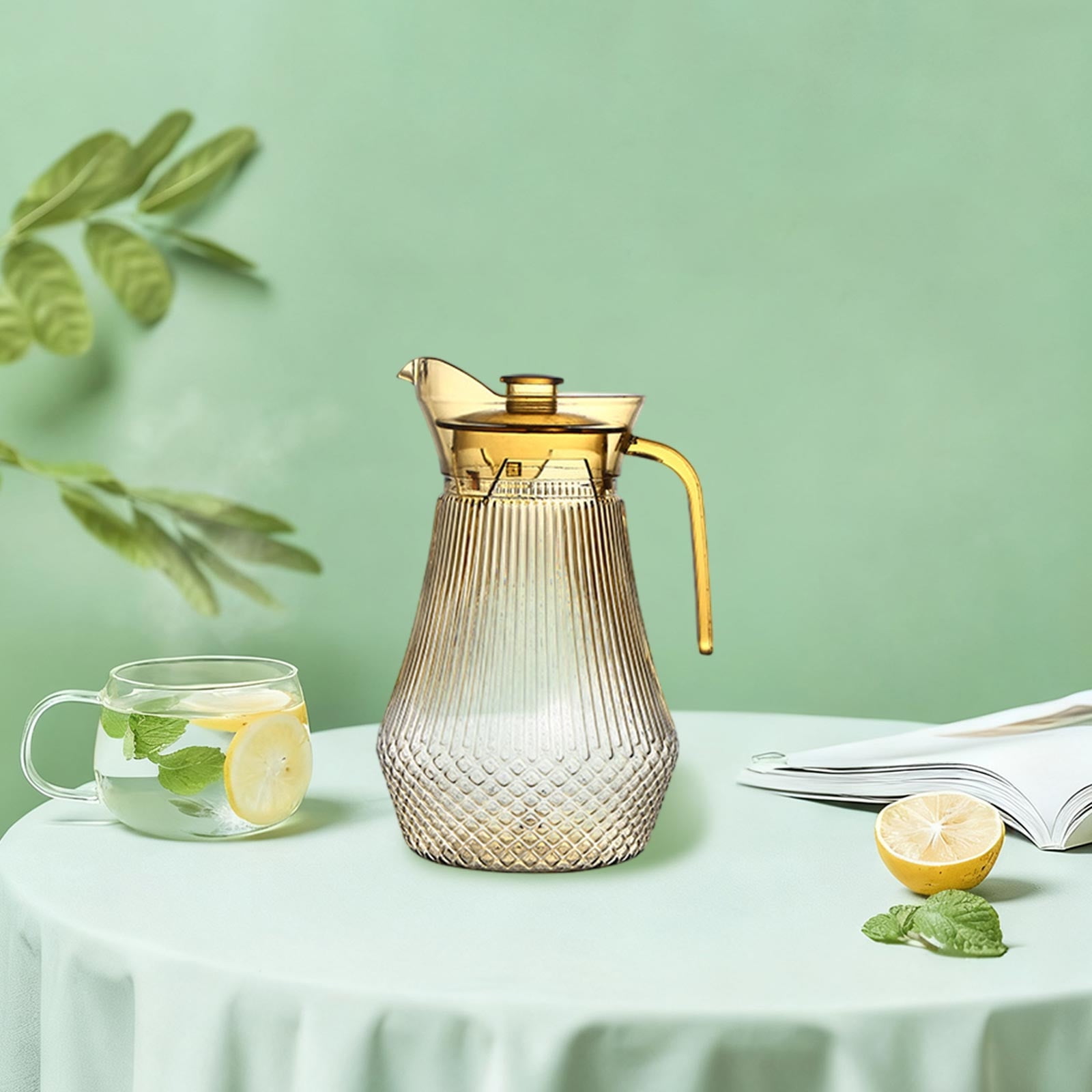 Acrylic Pitcher, Clear Plastic Water Pitchers with Lid and Spout, Iced Tea Pitcher Beverage Containers for Fridge, Juice, Sangria, Lemonade, Shatter-proof, BPA-Free Clear - Image 6
