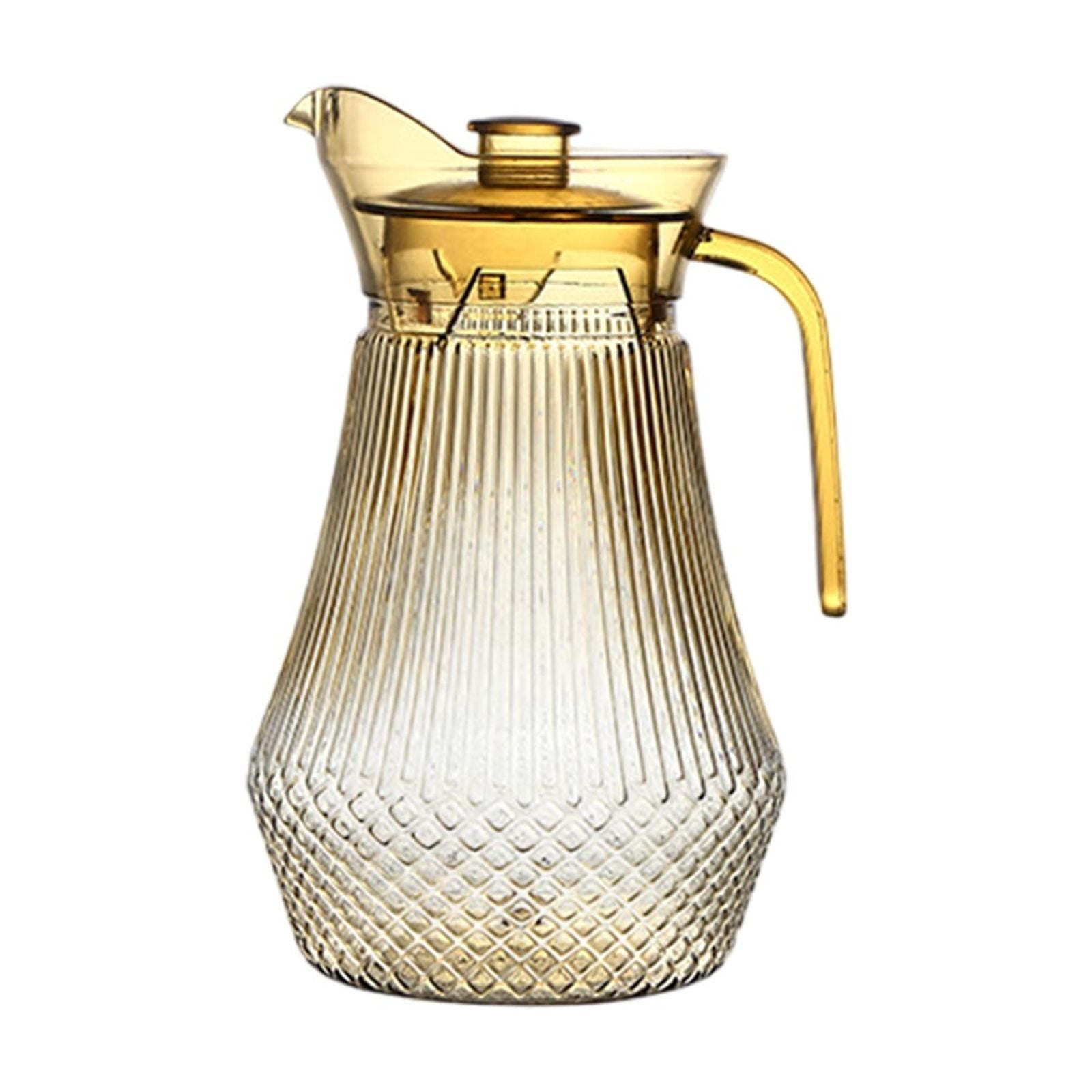 Acrylic Pitcher, Clear Plastic Water Pitchers with Lid and Spout, Iced Tea Pitcher Beverage Containers for Fridge, Juice, Sangria, Lemonade, Shatter-proof, BPA-Free Yellow - Image 2