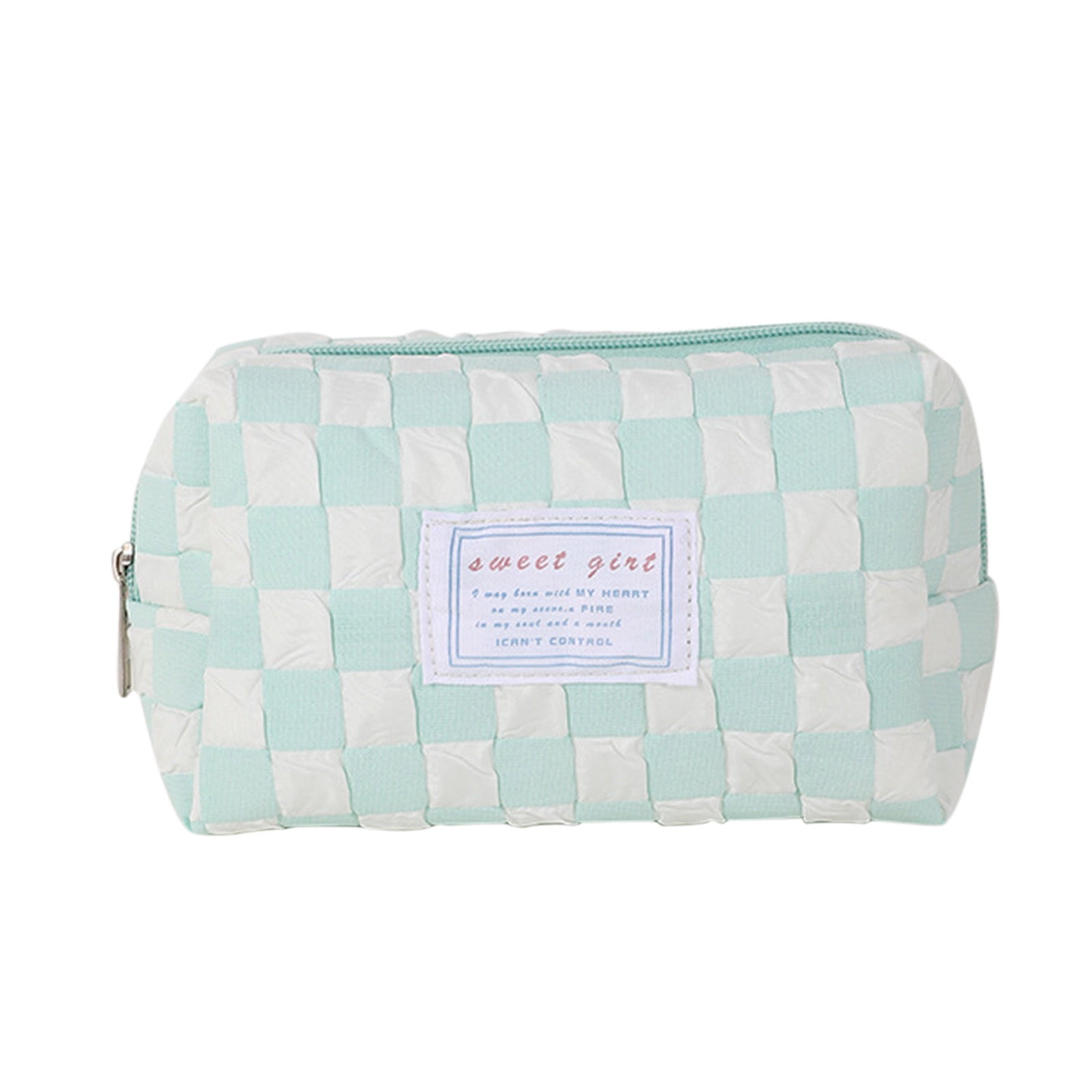 Small Cosmetic Bag, Cute Makeup Bag, Checkerboard Frame Pencil Bag, Pencil Case, Aesthetic Make Up Bag, Large Capacity Stationery Box, Purse Cosmetic Bag for Purse D - Image 2