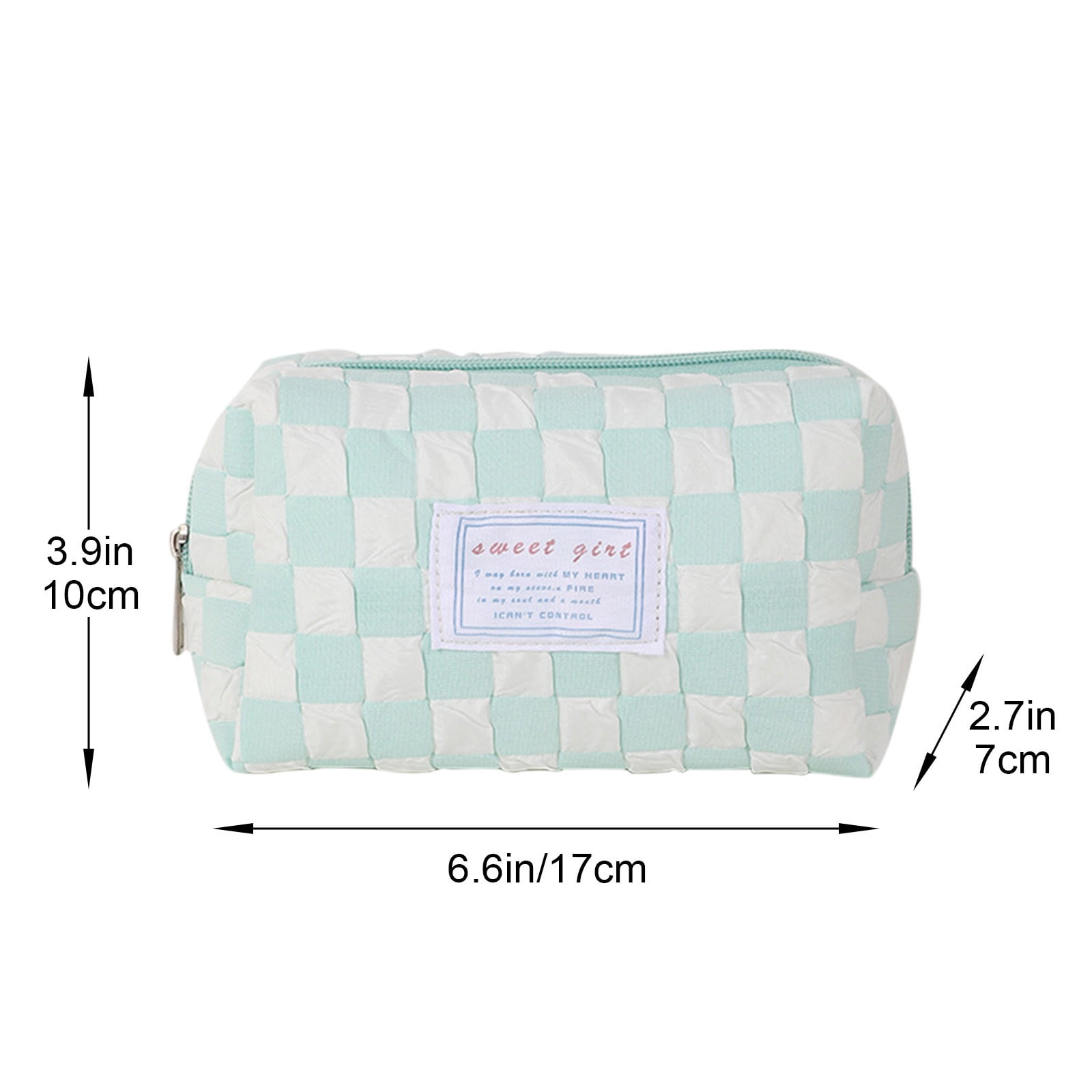 Small Cosmetic Bag, Cute Makeup Bag, Checkerboard Frame Pencil Bag, Pencil Case, Aesthetic Make Up Bag, Large Capacity Stationery Box, Purse Cosmetic Bag for Purse D - Image 3
