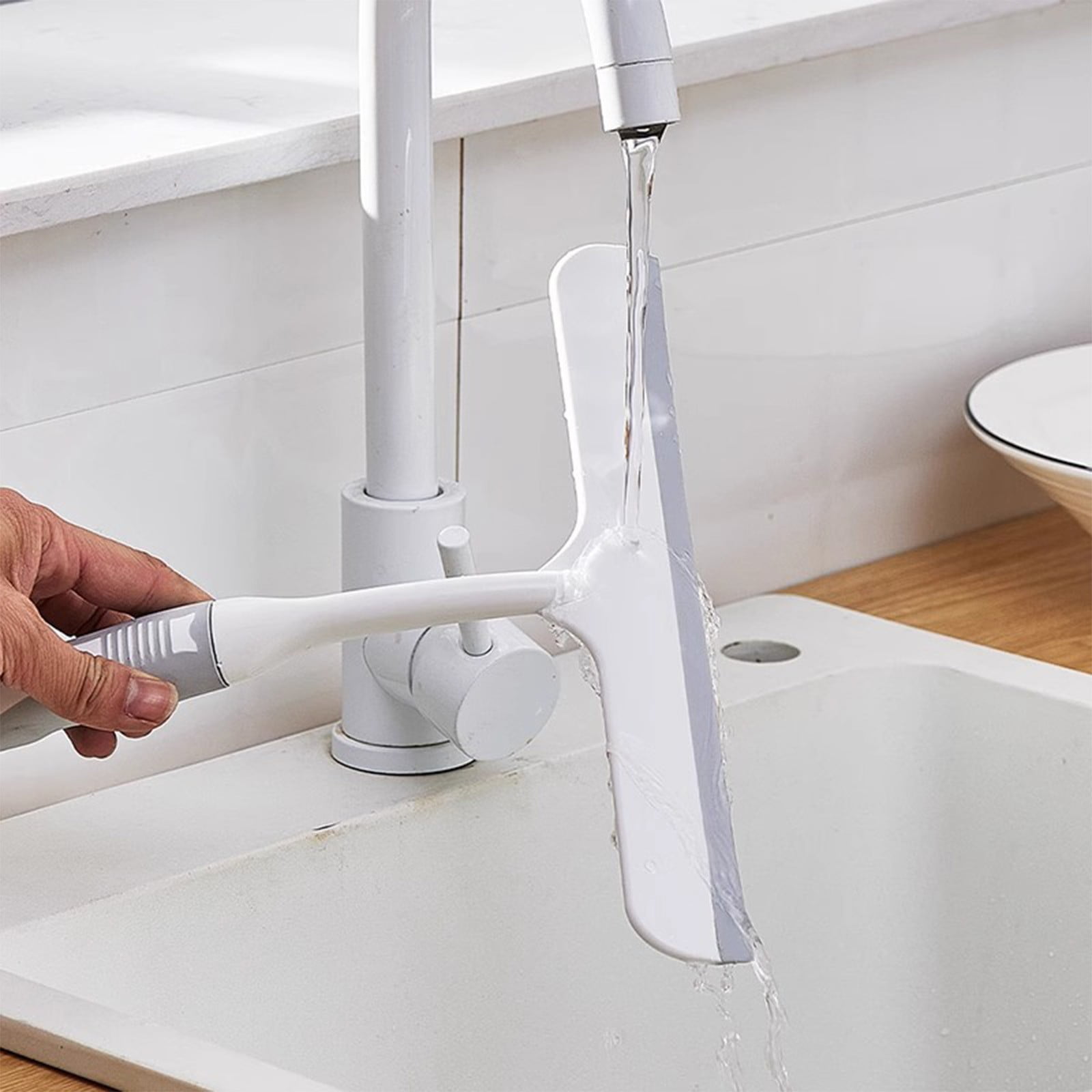 Shower Glass Squeegee, Window Glass Squeegee Shower Mirror Wiper, Door Wipe Blade, Multipurpose Cleaning Accessory, for Window, Windshield, Aquarium, Wall, Floor, Bathroom, Tile, Kitchen White,L - Image 4