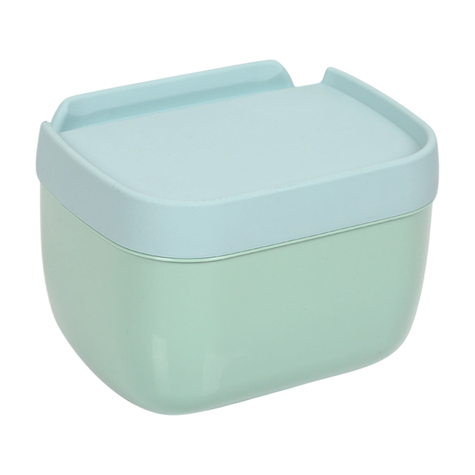 Plastic Tissue Box, Multi-Functional Tissue Box Holder, Plastic Paper Towel Box, Wall Mounted Tissue Box Cover Holder, Toilet Tissue Storage Box, for Bathroom Refillable Blue - Image 2