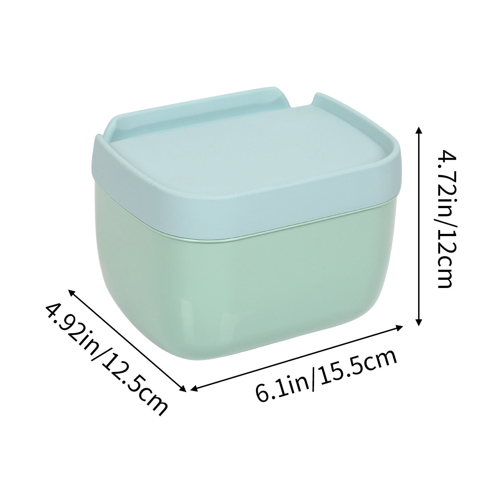 Plastic Tissue Box, Multi-Functional Tissue Box Holder, Plastic Paper Towel Box, Wall Mounted Tissue Box Cover Holder, Toilet Tissue Storage Box, for Bathroom Refillable Blue - Image 3