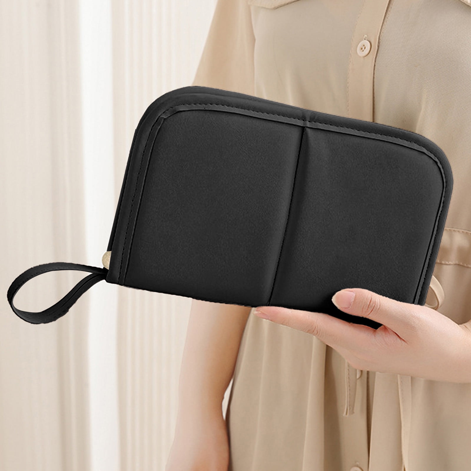 Makeup Brush Bag, Waterproof Stand-Up Makeup Brush Holder Organizer, Travel Make up Brush Pouch Cosmetic Bags, Painting and Makeup Bag, Large Capacity Makeup Brush Storage Bag Black - Image 6