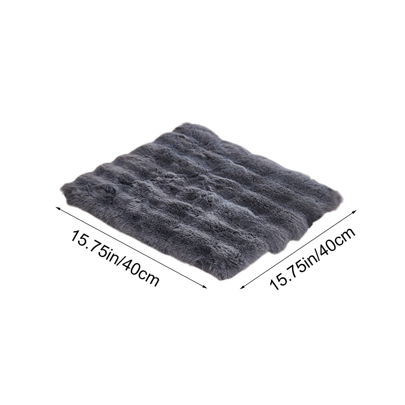 Faux Fur Seat Cushion, Fluffy Chair Seat Cushion, Square Rug Pad, Winter Plushed Warm Soft Cushion, Office Chair Pad, for Kitchen, Office, Dining, Chairs Black - Image 3