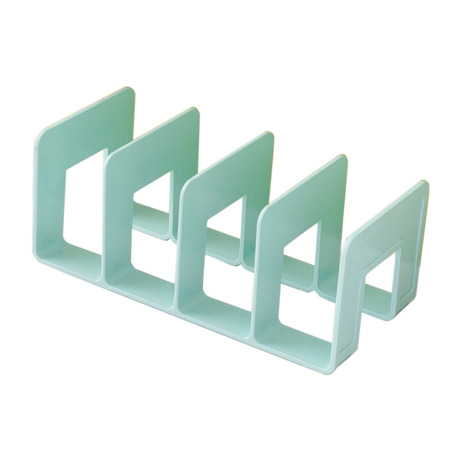 Acrylic Desk File Sorter, 4 Compartments Desktop File Organizer, Closet Organizer, Bookshelf Divider for Home Office Table Green - Image 2