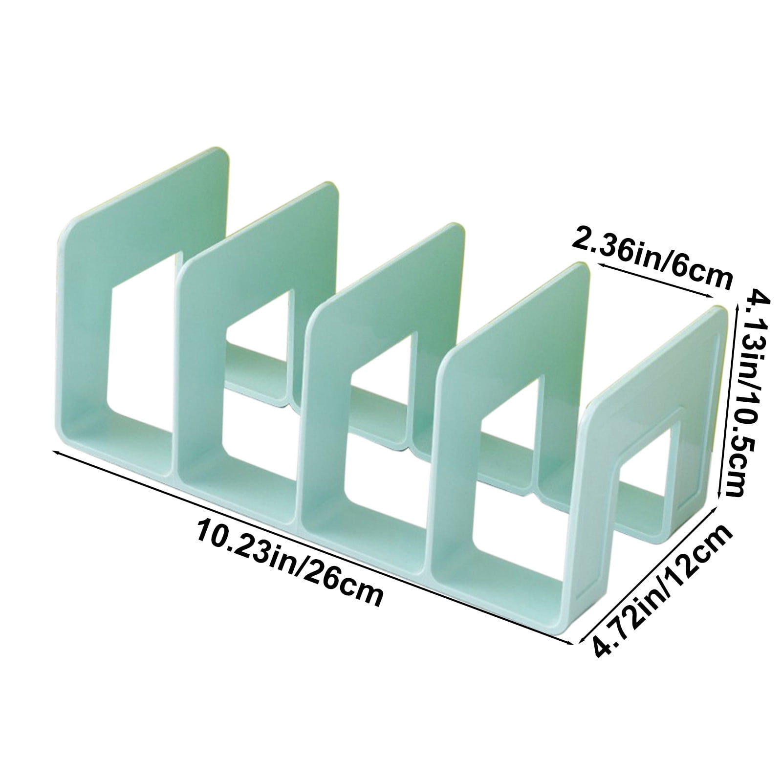 Acrylic Desk File Sorter, 4 Compartments Desktop File Organizer, Closet Organizer, Bookshelf Divider for Home Office Table Green - Image 3