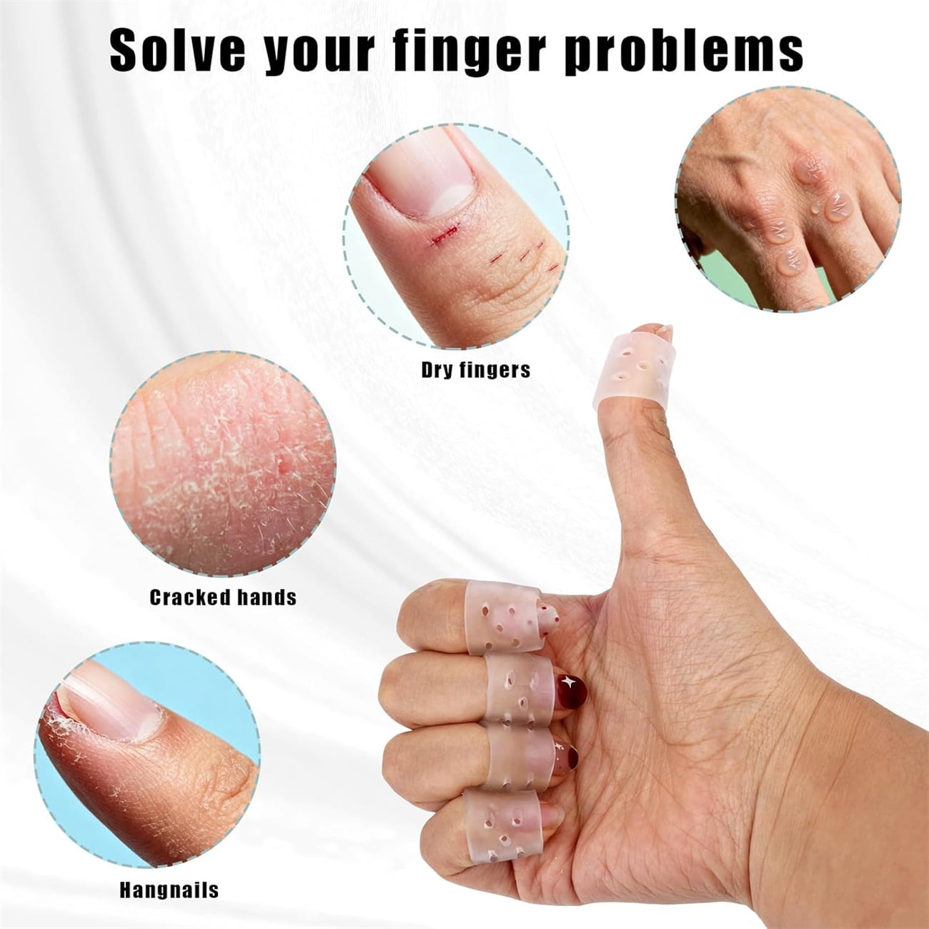 8 Pairs Breathable Finger Cots with Air Holes,Finger Protectors,Breathable Finger Covers for Protectors for Wound,Finger Cracking,Trigger Finger - Image 3