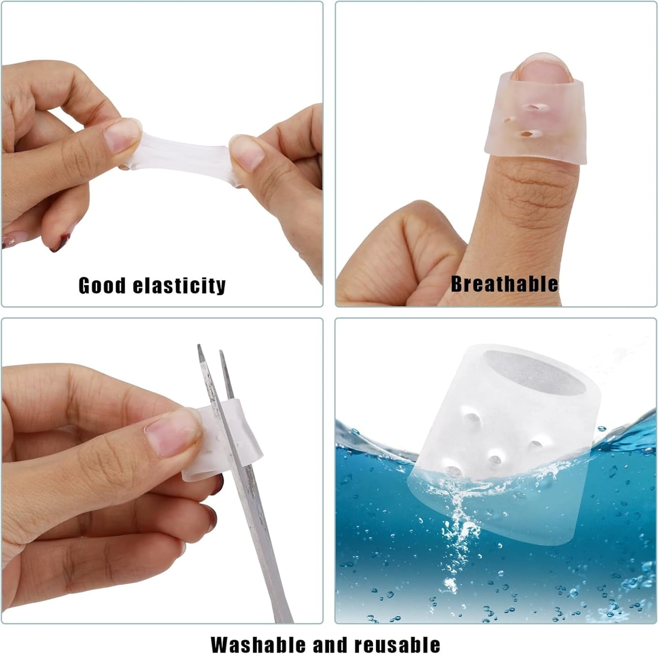 8 Pairs Breathable Finger Cots with Air Holes,Finger Protectors,Breathable Finger Covers for Protectors for Wound,Finger Cracking,Trigger Finger - Image 4