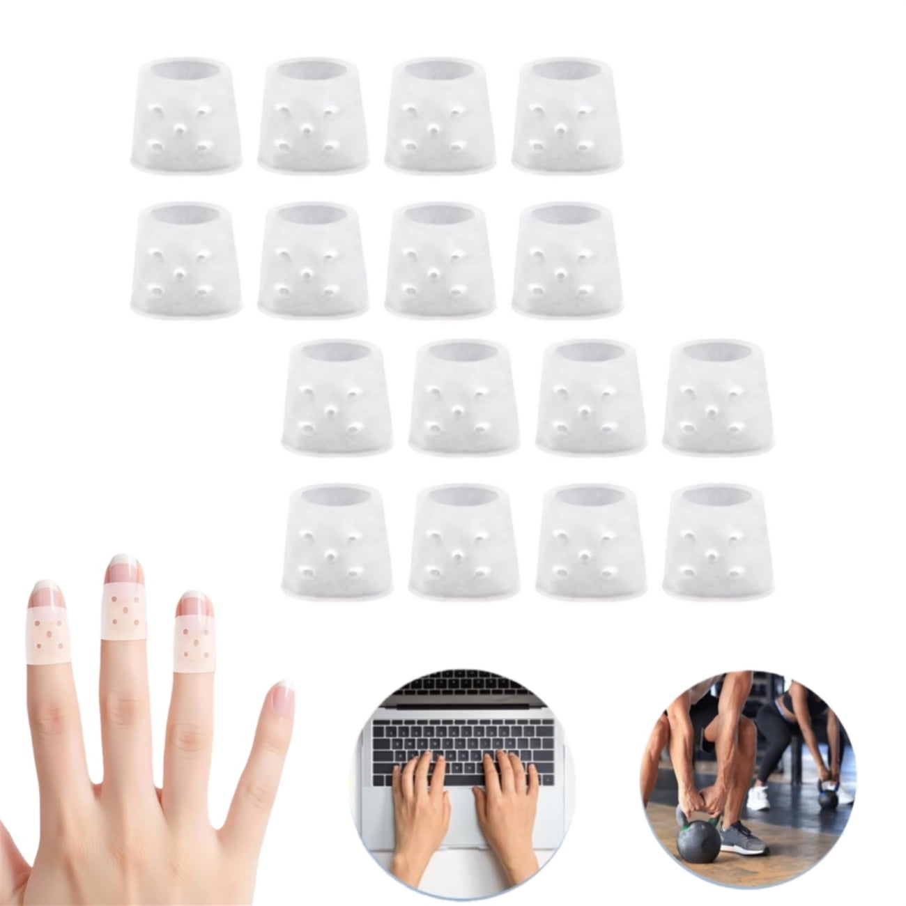 Finger Cots with Air Holes,Reusable Finger Protectors & Covers for Wound Care,Cracked Skin,Trigger Finger,Ideal for Hands & Hangnails,8 Pairs - Image 1