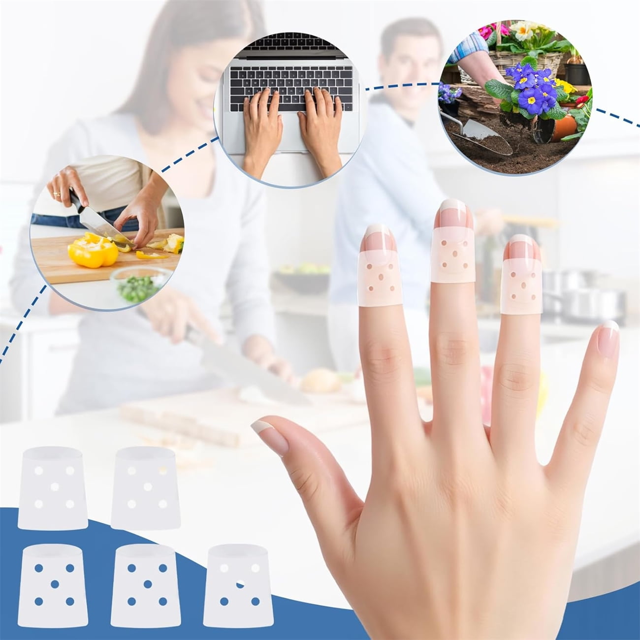 Finger Cots with Air Holes,Reusable Finger Protectors & Covers for Wound Care,Cracked Skin,Trigger Finger,Ideal for Hands & Hangnails,8 Pairs - Image 4