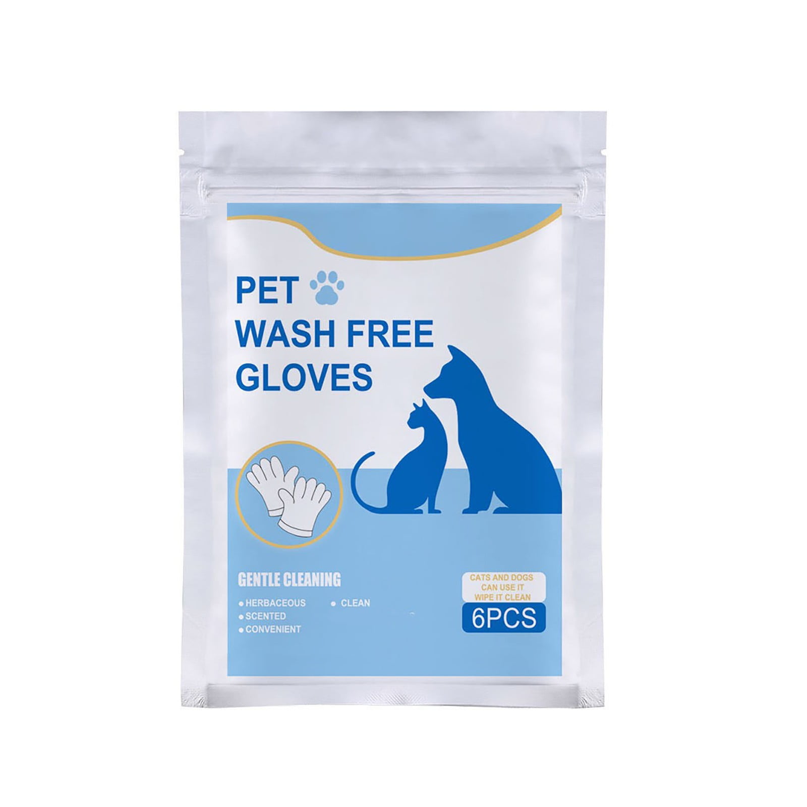 Pet Cleaning Glove Wipes for Dogs and Cats 12 Pcs, Dog Wipes, Cat Wipes, Pet Wipes Disposable Cleaning Massage Gloves, Pet Grooming Pet Washing, Easy Bath White - Image 2