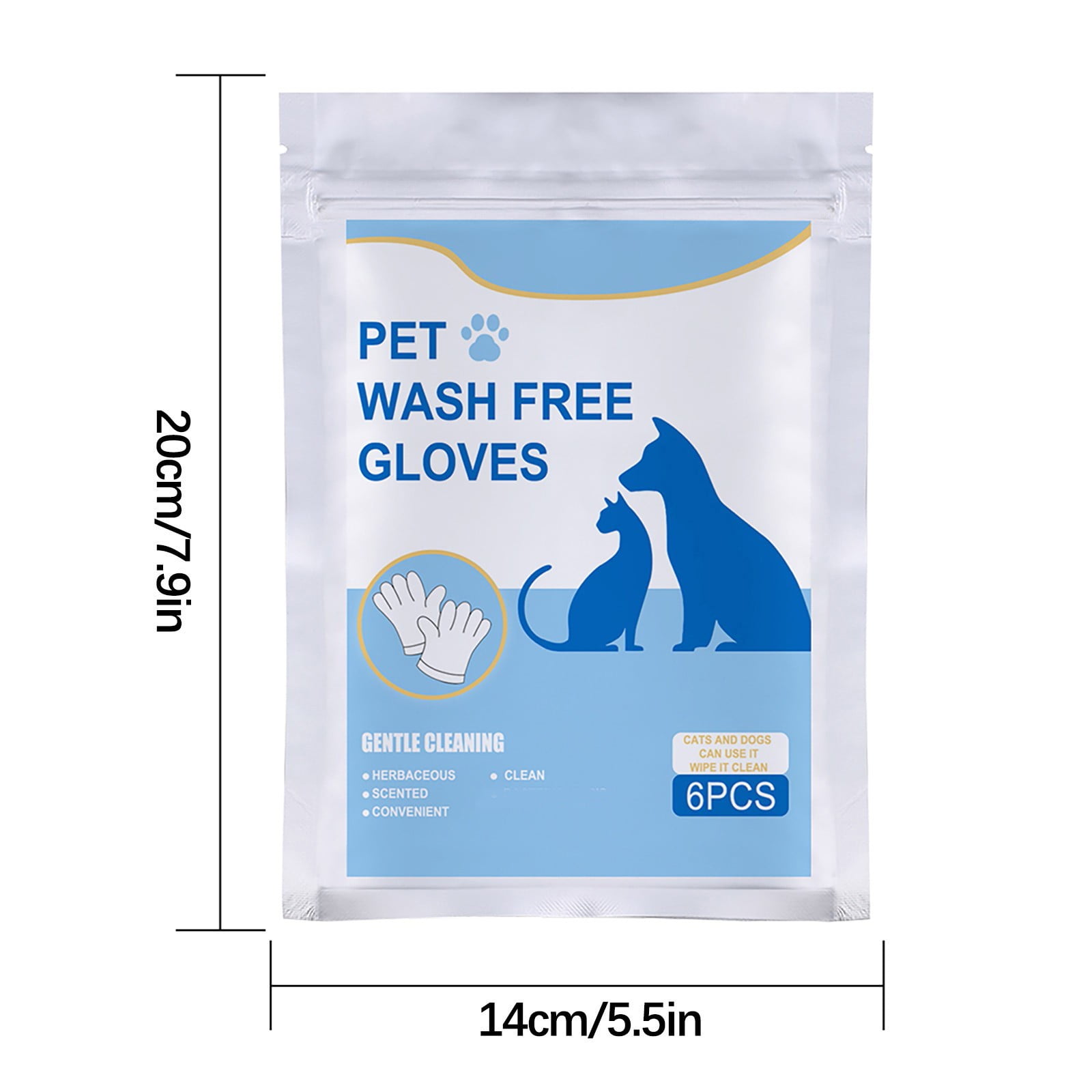 Pet Cleaning Glove Wipes for Dogs and Cats 12 Pcs, Dog Wipes, Cat Wipes, Pet Wipes Disposable Cleaning Massage Gloves, Pet Grooming Pet Washing, Easy Bath White - Image 3
