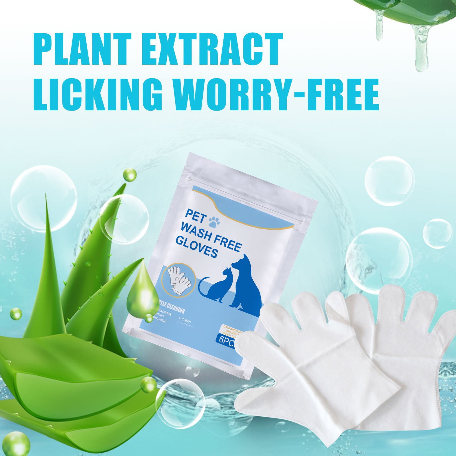 Pet Cleaning Glove Wipes for Dogs and Cats 12 Pcs, Dog Wipes, Cat Wipes, Pet Wipes Disposable Cleaning Massage Gloves, Pet Grooming Pet Washing, Easy Bath White - Image 4