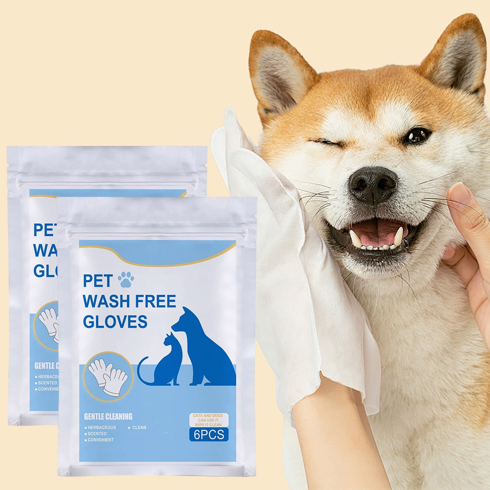 Pet Cleaning Glove Wipes for Dogs and Cats 12 Pcs, Dog Wipes, Cat Wipes, Pet Wipes Disposable Cleaning Massage Gloves, Pet Grooming Pet Washing, Easy Bath White - Image 6