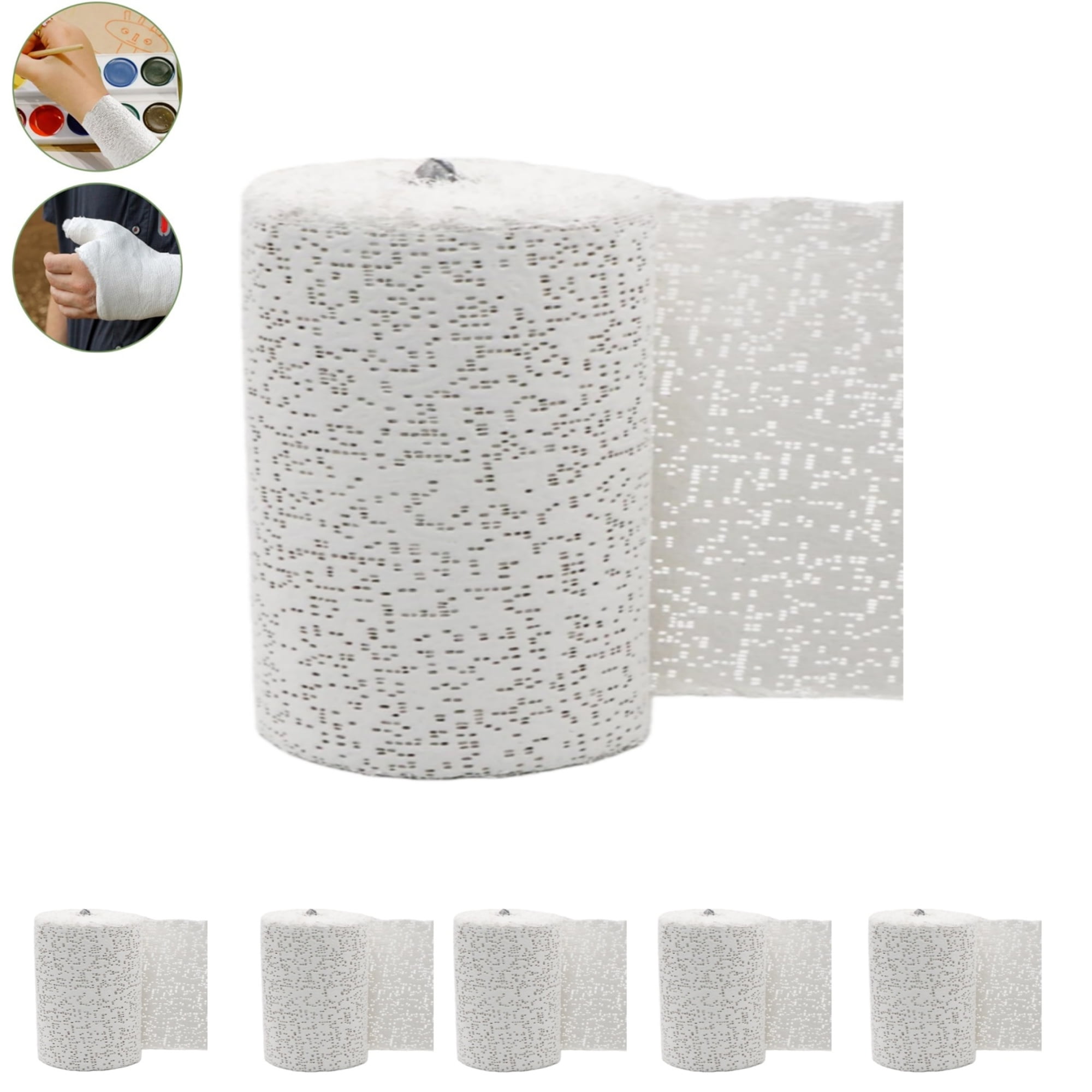 QZS DIY Sculptures Bandage Plaster Cloth Rolls Set of 6 Plaster Strip 1.97x106.3in DIY Hobby Crafts Supplies for Masks Scenery Sculptures 6pcs - Image 1