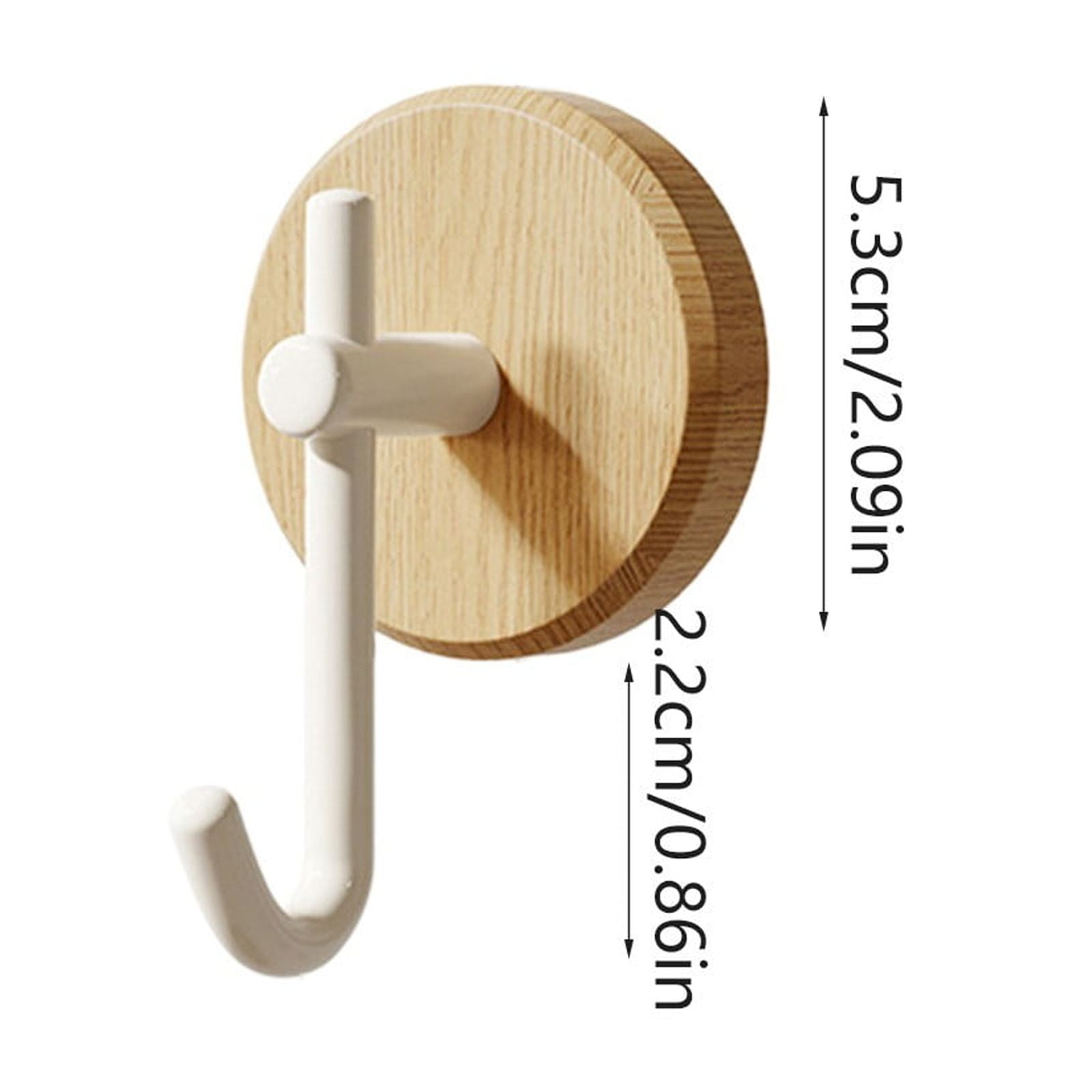 Wreath Hanger for Front Door, No Drilling Walnut Hook, Stick on Wall Hook, Self-Adhesive Household Hook for Towels, Keys, Hats, Coats, Bags 1PCS White - Image 3