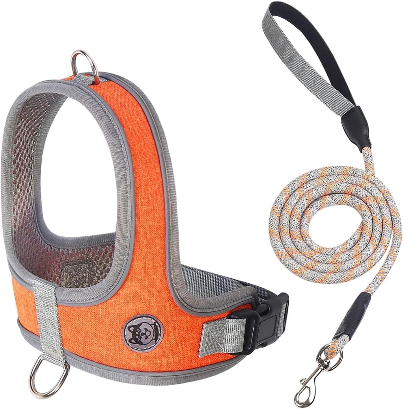 Dog Harness and Leash, No Pull Saddle Style Pet Harness, Breathable Mesh Adjustable Reflective Dog Vest, Dog Leash, for Dogs and Cat Medium Small Harness Blue,S - Image 1