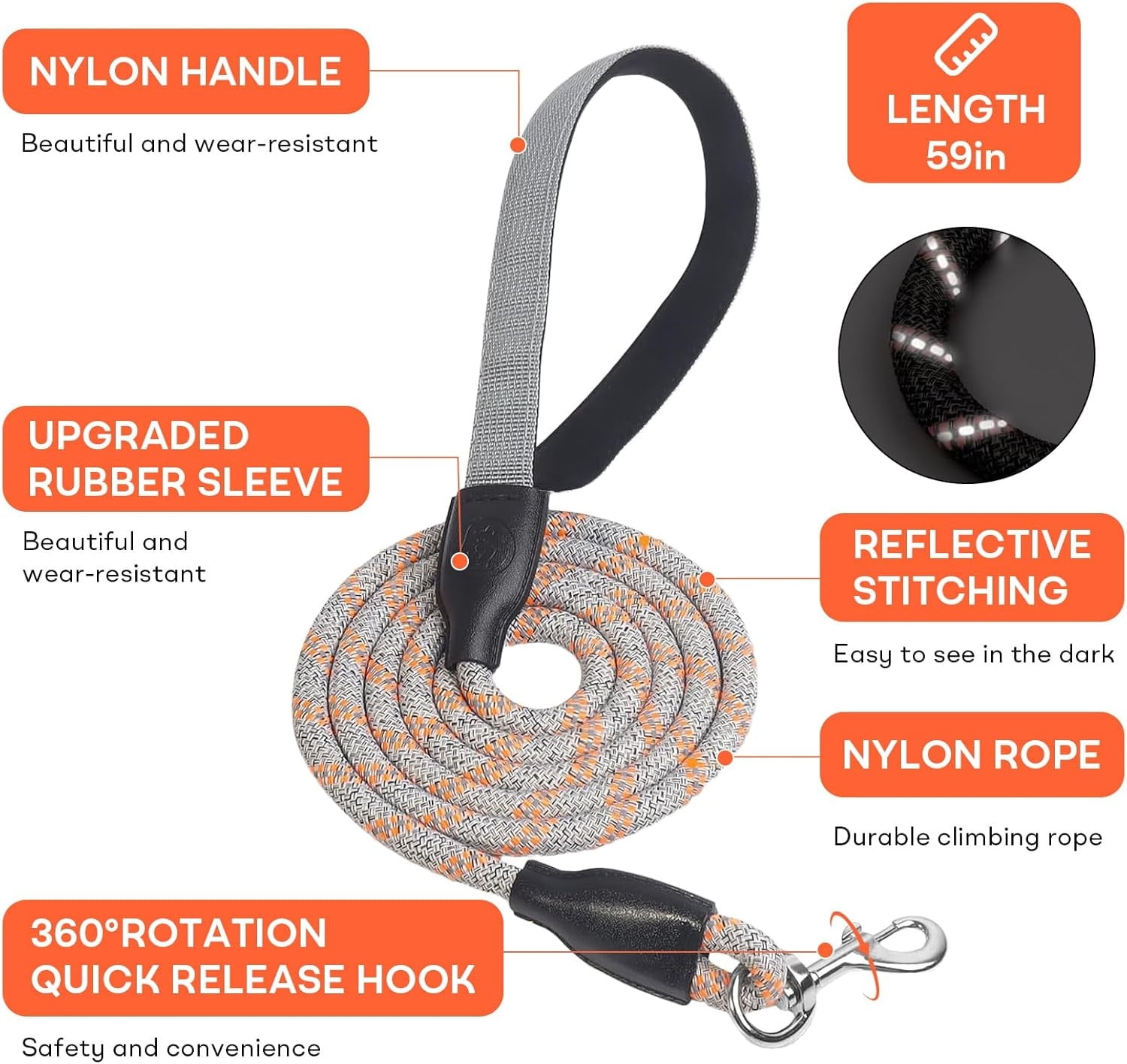 Dog Harness and Leash, No Pull Saddle Style Pet Harness, Breathable Mesh Adjustable Reflective Dog Vest, Dog Leash, for Dogs and Cat Medium Small Harness Orange,XS - Image 6