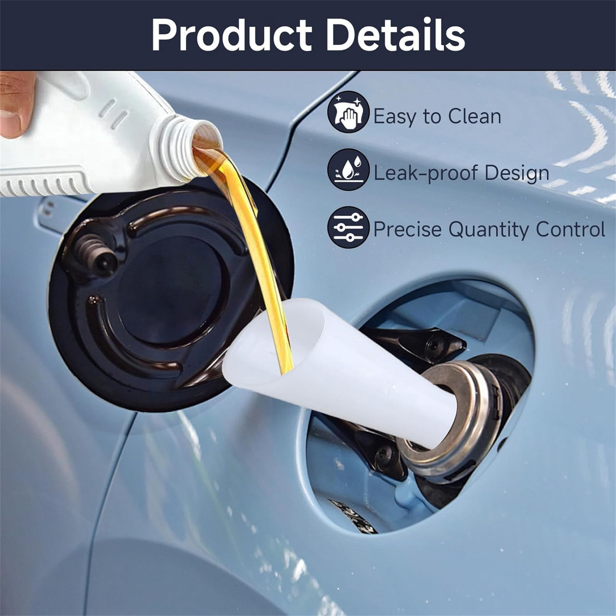 Set of 3 Fuel Filler Portable Spill Free Plastic Funnels for Automotive Use 1.57x0.79x6.69In Durable Filler Accessories for Indoor and Outdoor - Image 5