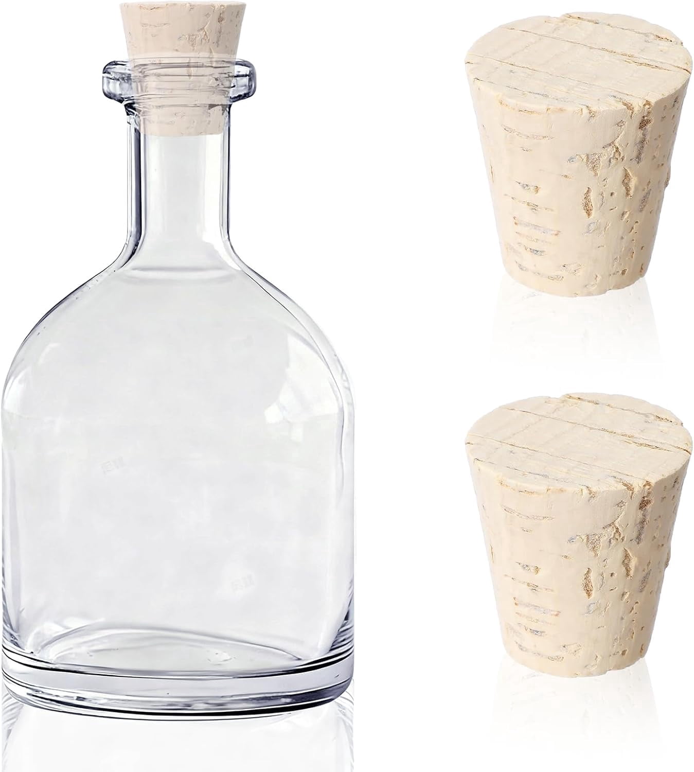 Tutuviw 2 Pcs Carboy Cork Stopper Glass Carboy Cap for 1, 3, 5, 6 Gallon Glass Water Jug 1 x 1.5 x 1.6 Inches Soft Cork Plug Wood Tapered Fermentation Cap Cork Stoppers - Image 1
