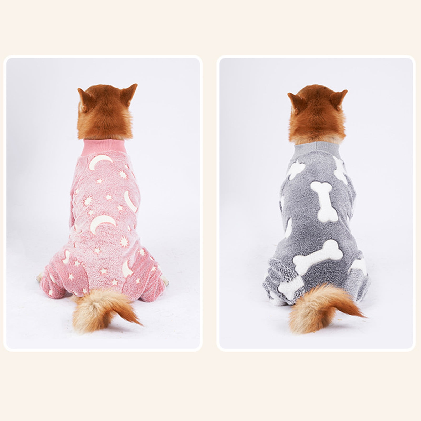 Bobasndm Turtleneck Dog Clothes Pajamas,Autumn Winter Dog Jumpsuit Coat,Winter Soft Warm Flannel Pajamas Jumpsuit for Medium Large Dog L Pink - Image 7