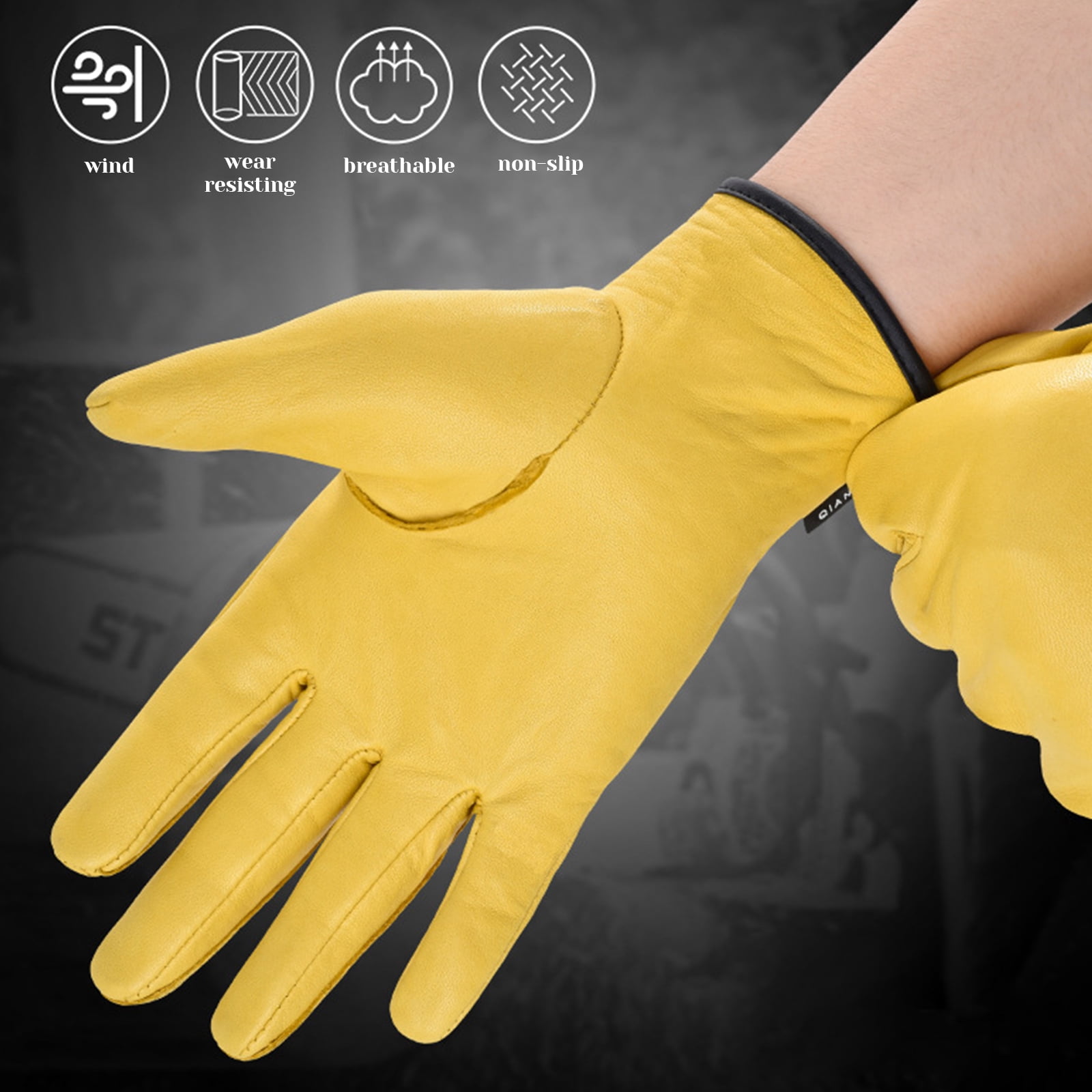 RABBITH Upgrade Leather Working Gloves Work Gardening Gloves Thorn Proof Garden Building Heavy Duty Utility Gripper Men Women L - Image 3