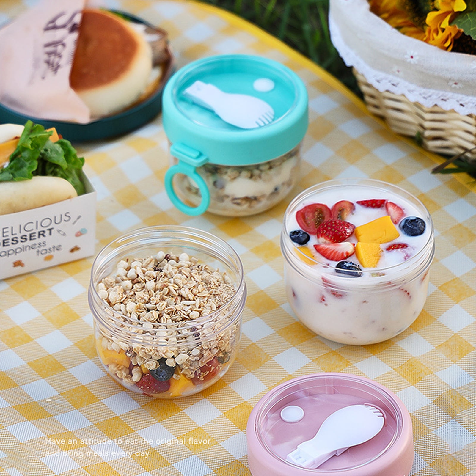 BOBASNDM Polycarbonate White PC Leakproof Yogurt Container Cyan - Image 6