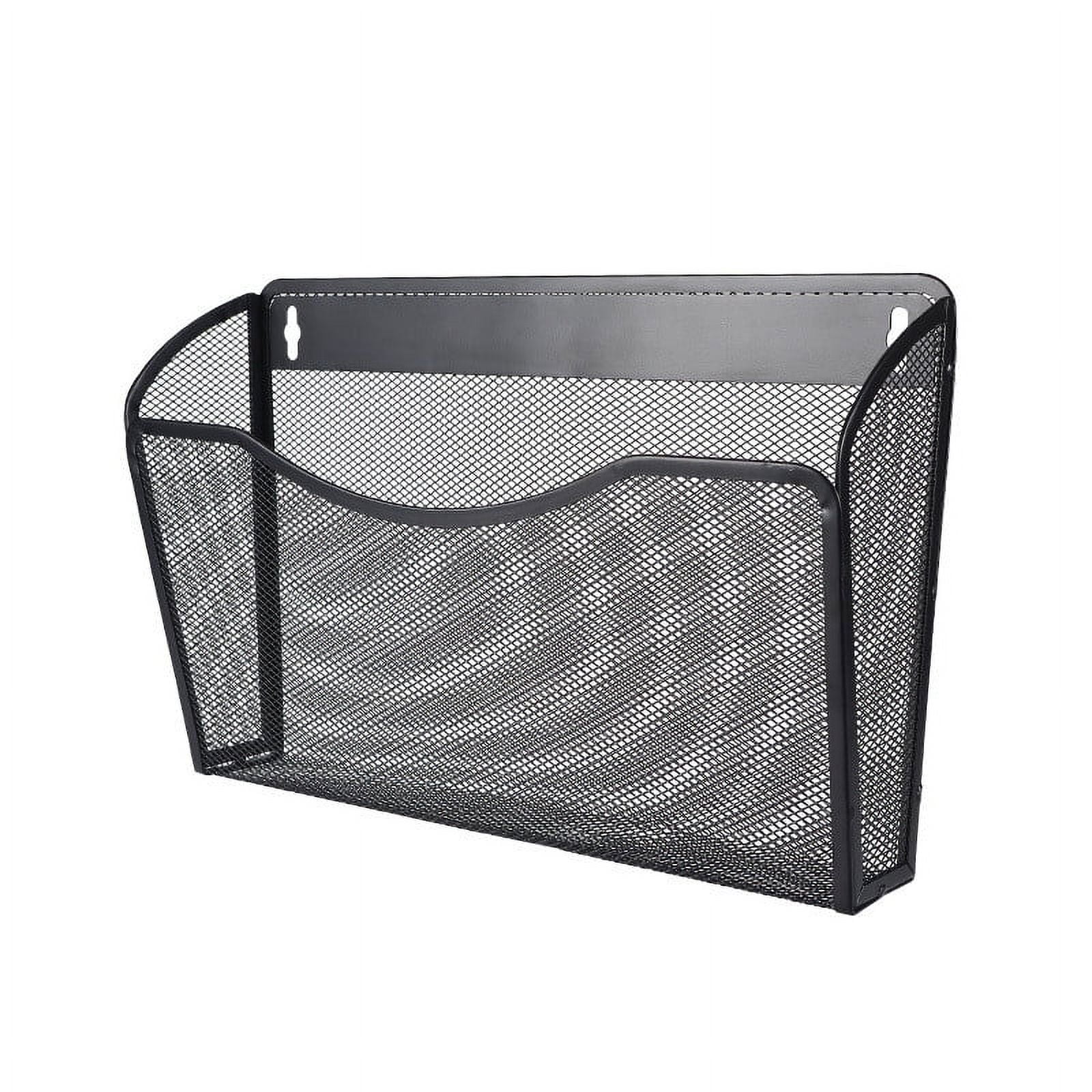 Tutuviw Wall Mount File Organizer Metal Letter Size Black - Image 1