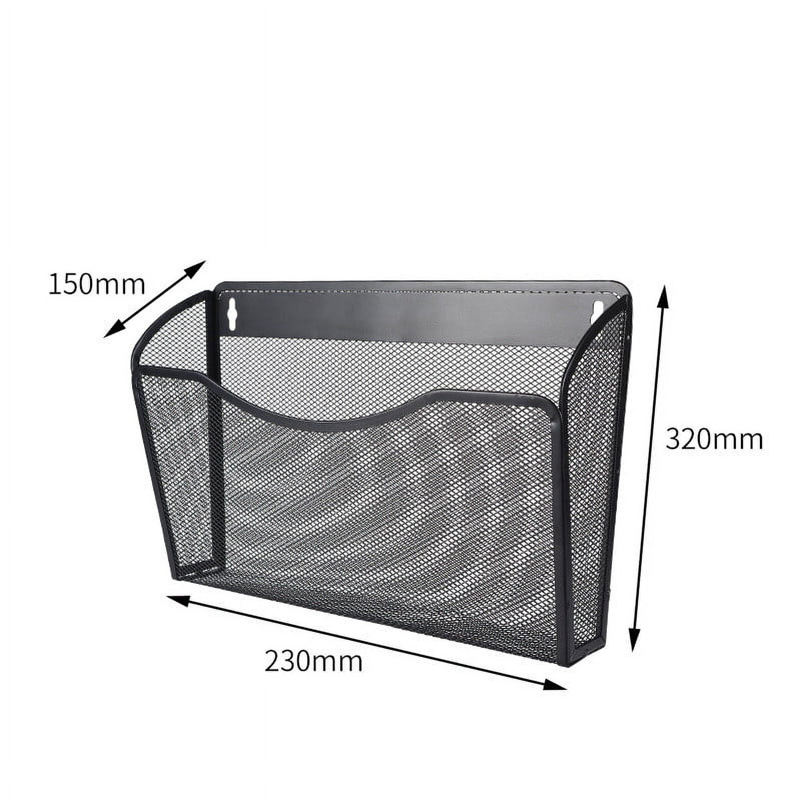 Tutuviw Wall Mount File Organizer Metal Letter Size Black - Image 2