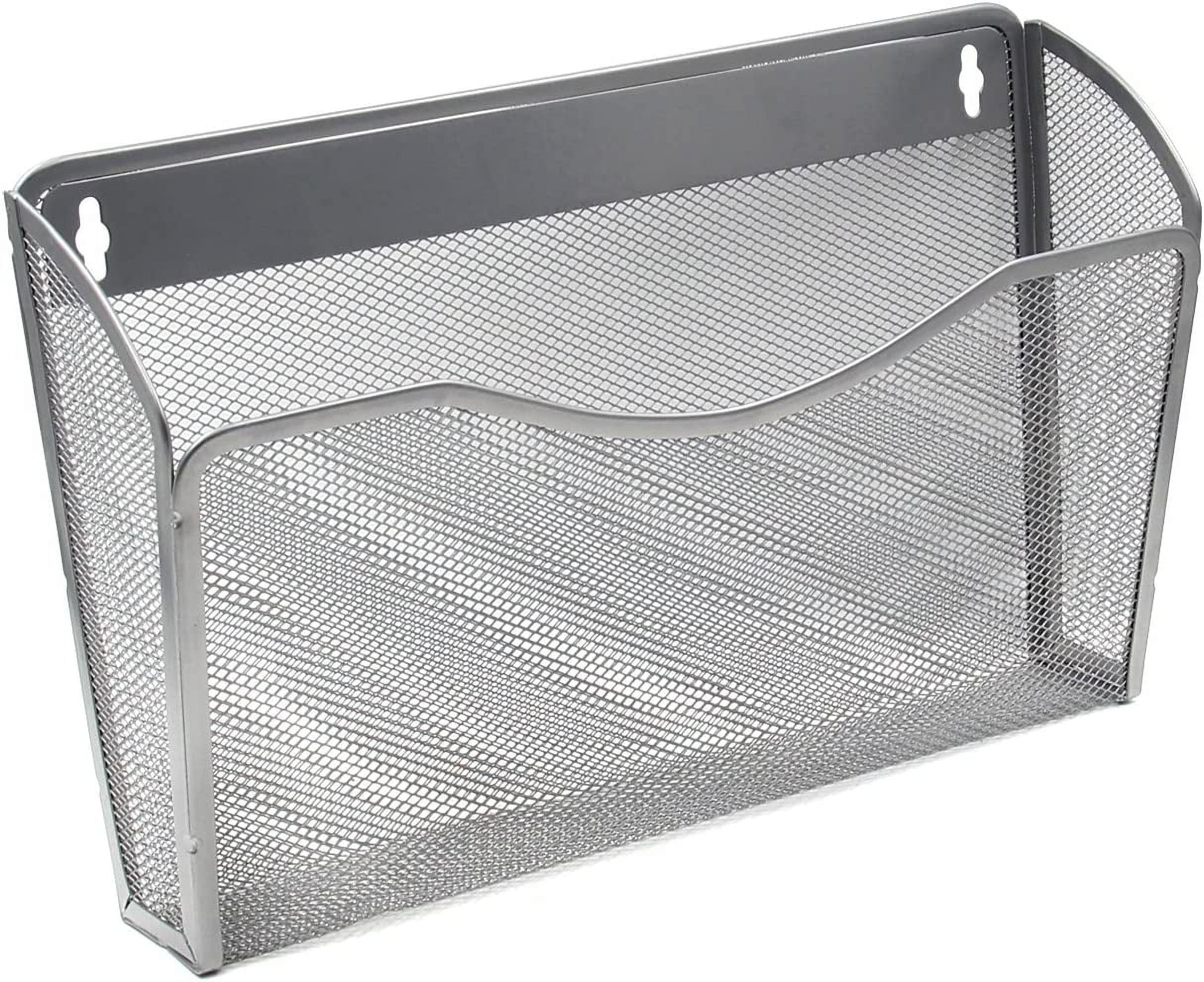 Tutuviw Wall Mount File Organizer Metal Letter Size, Black Silver - Image 2