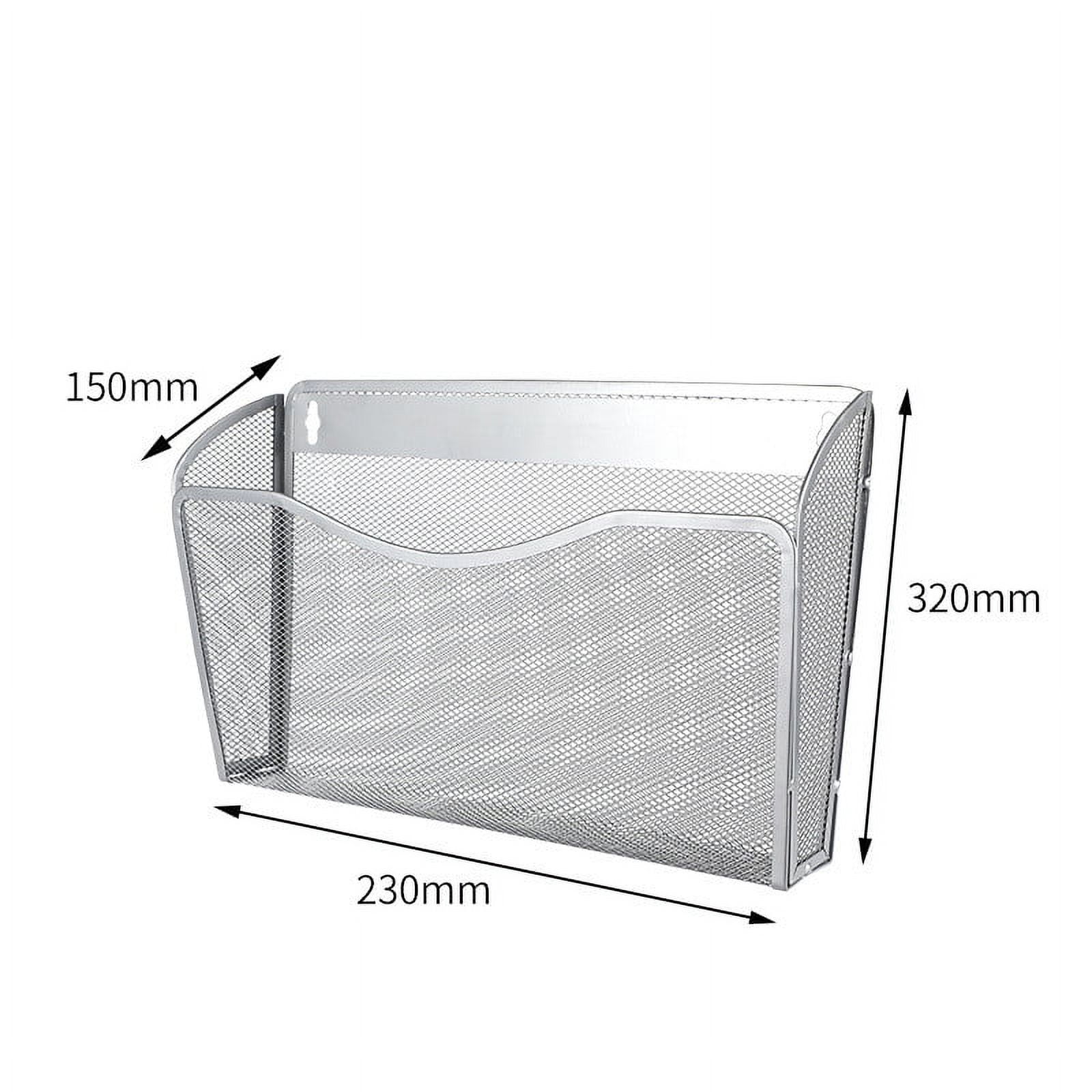 Tutuviw Wall Mount File Organizer Metal Letter Size, Black Silver - Image 3