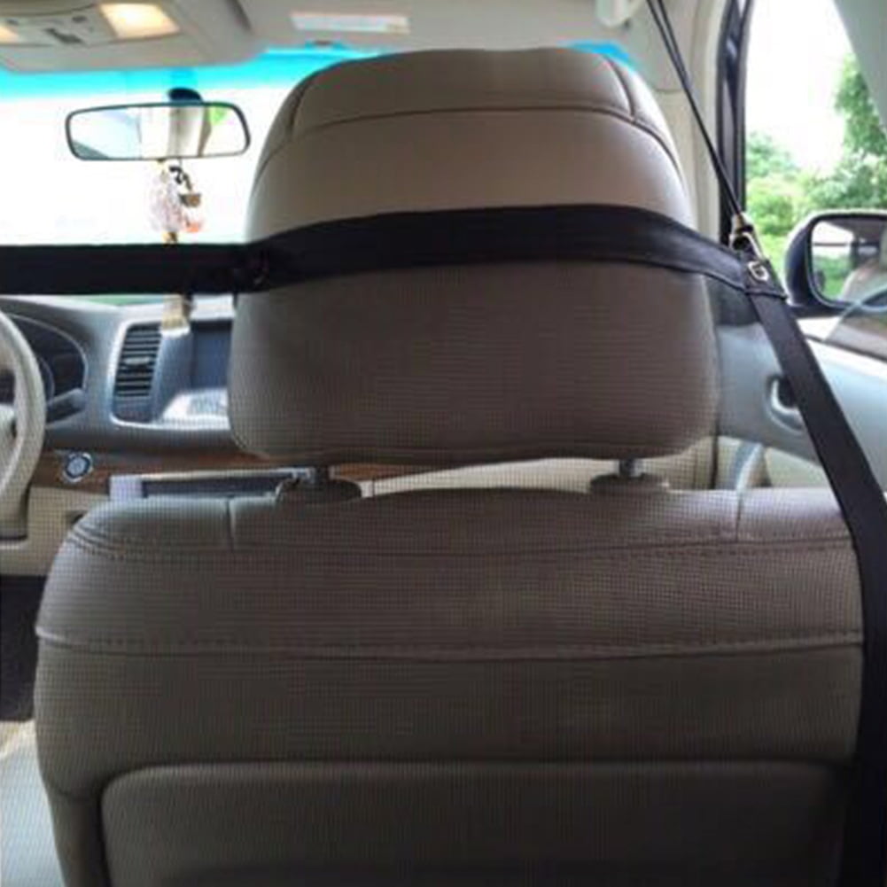 SPRING PARK Durable Car Universal Back Seat Dog Pet Barrier Mesh Safety Net Guard with Belt Black - Image 5