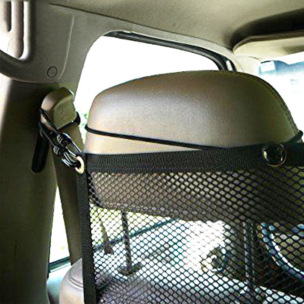 SPRING PARK Durable Car Universal Back Seat Dog Pet Barrier Mesh Safety Net Guard with Belt Black - Image 7