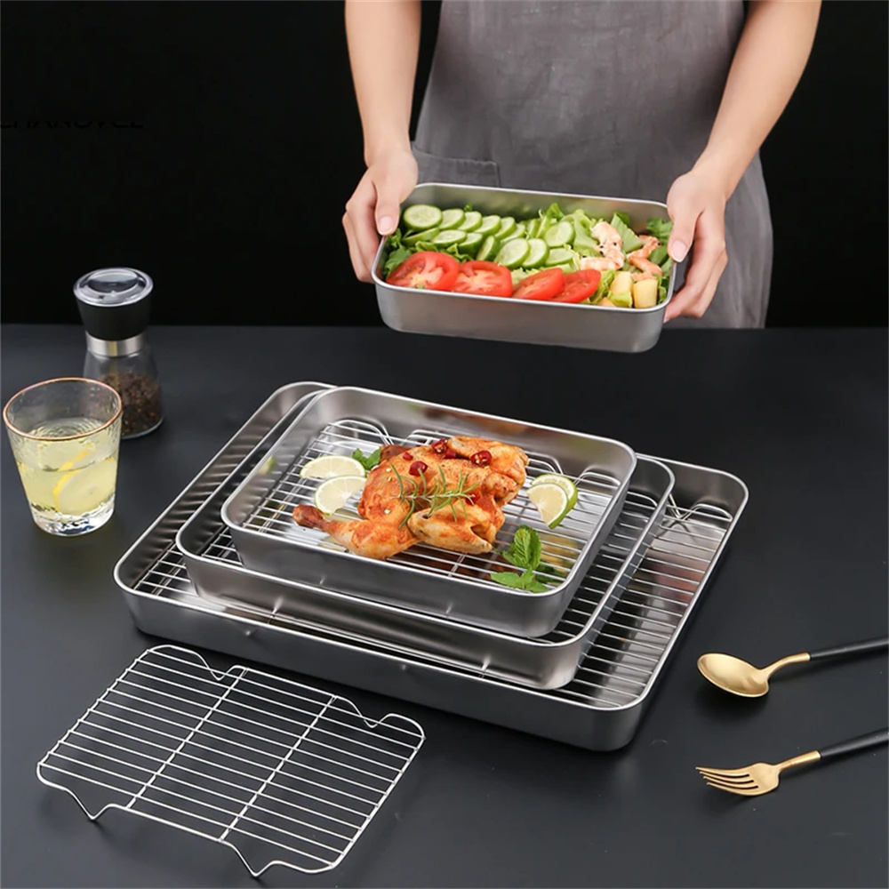 Baking Sheet With Cooling Rack, Half Sheet Pan With Wire Rack Set, Oven Baking Tray and Rack Set,15.75x11.8inch,Non Toxic & Easy Clean,Heavy Duty 9