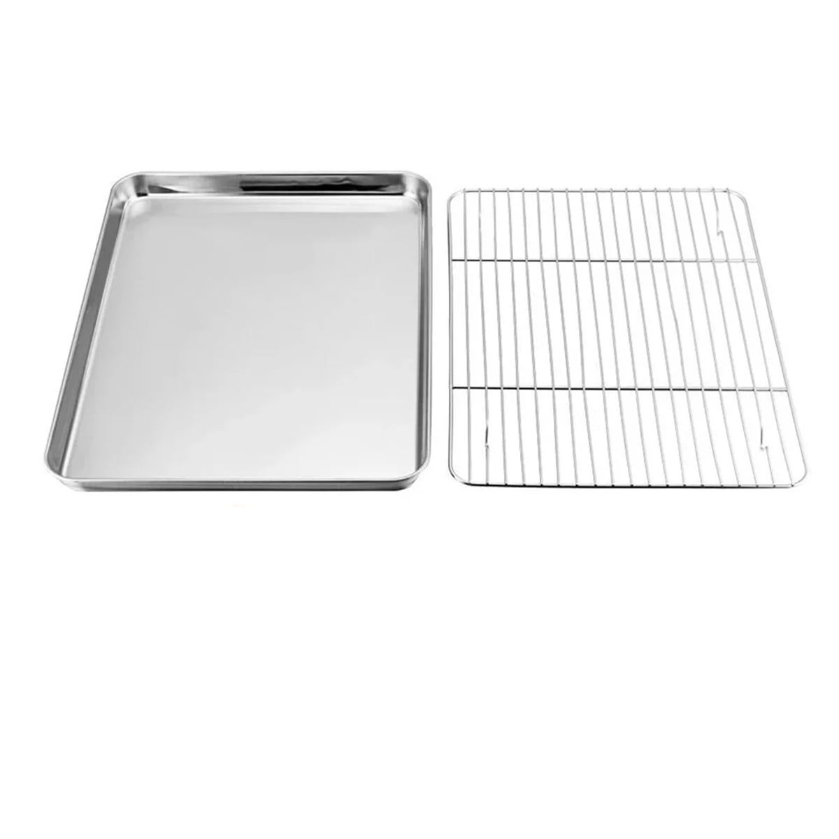 Baking Sheet With Cooling Rack, Half Sheet Pan With Wire Rack Set, Oven Baking Tray and Rack Set,15.75x11.8inch,Non Toxic & Easy Clean,Heavy Duty 10