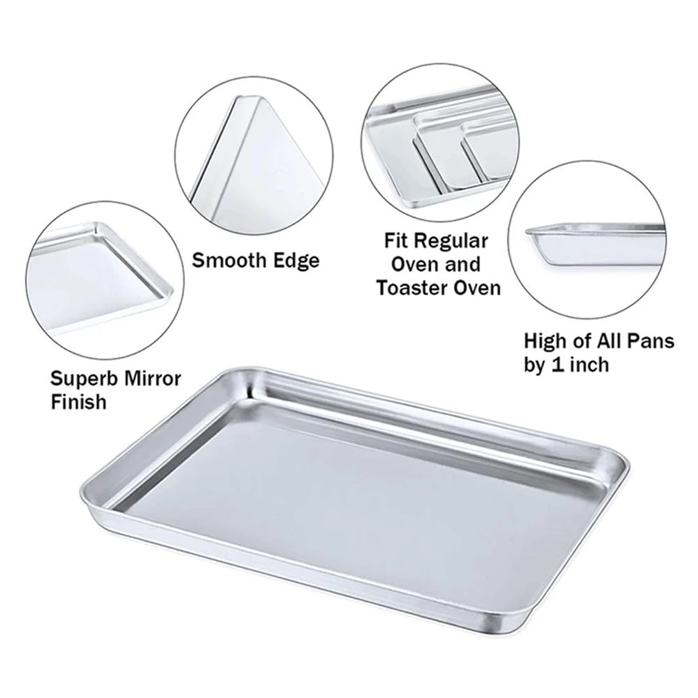Baking Sheet With Cooling Rack, Half Sheet Pan With Wire Rack Set, Oven Baking Tray and Rack Set,15.75x11.8inch,Non Toxic & Easy Clean,Heavy Duty 10