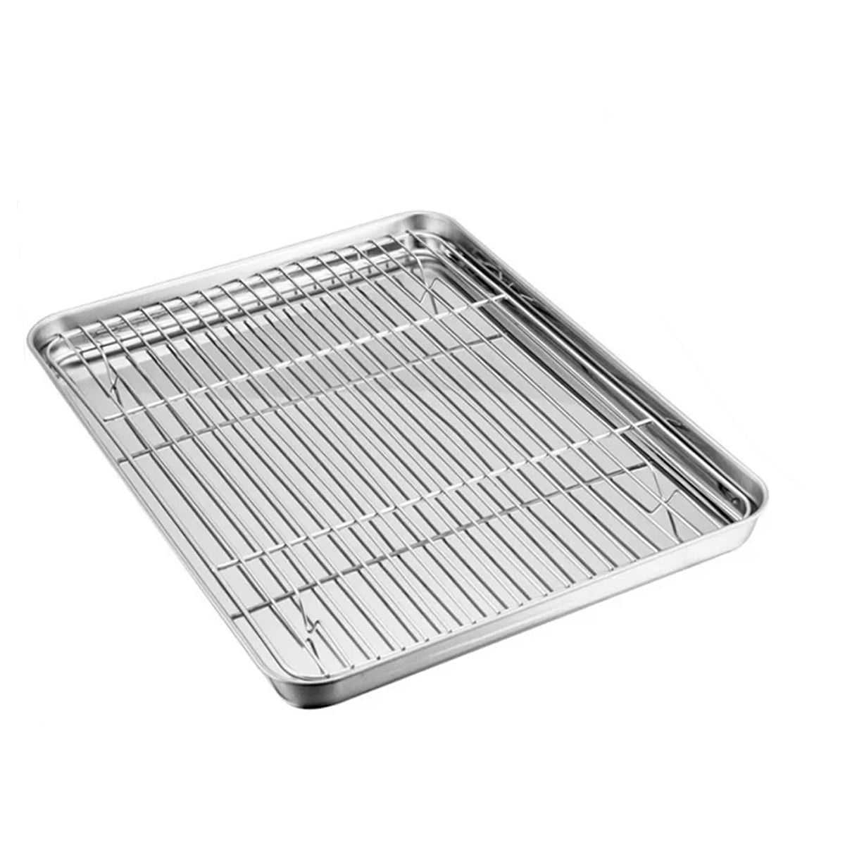 Baking Sheet With Cooling Rack, Half Sheet Pan With Wire Rack Set, Oven Baking Tray and Rack Set,15.75x11.8inch,Non Toxic & Easy Clean,Heavy Duty 15.75