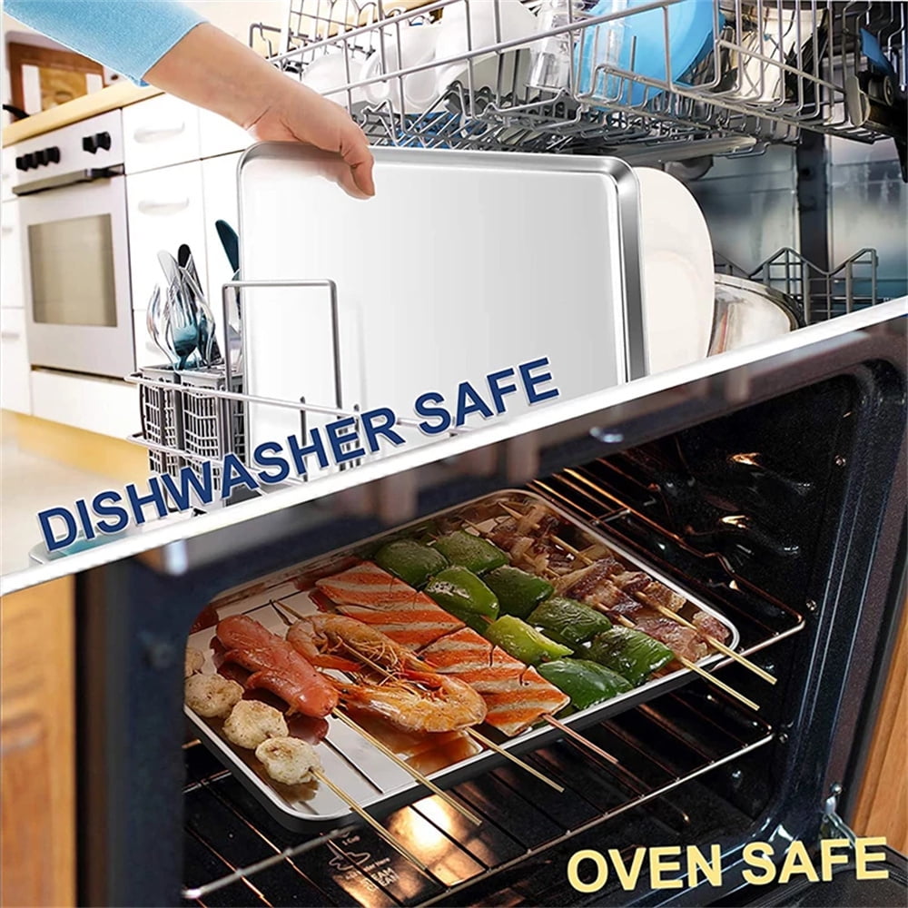Baking Sheet With Cooling Rack, Half Sheet Pan With Wire Rack Set, Oven Baking Tray and Rack Set,15.75x11.8inch,Non Toxic & Easy Clean,Heavy Duty 15.75