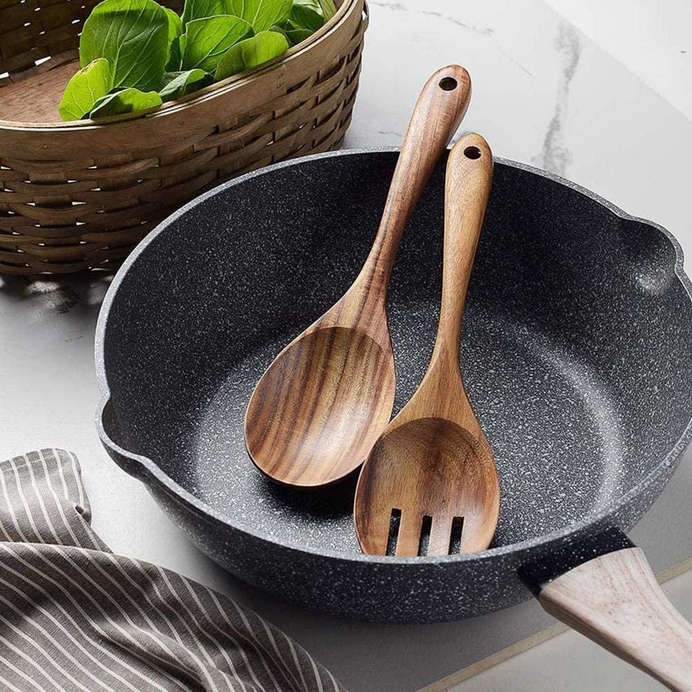 Salad Serving Utensils, Acacia Wood, Salad Spoon and Salad Fork, Salad Servers - Image 8