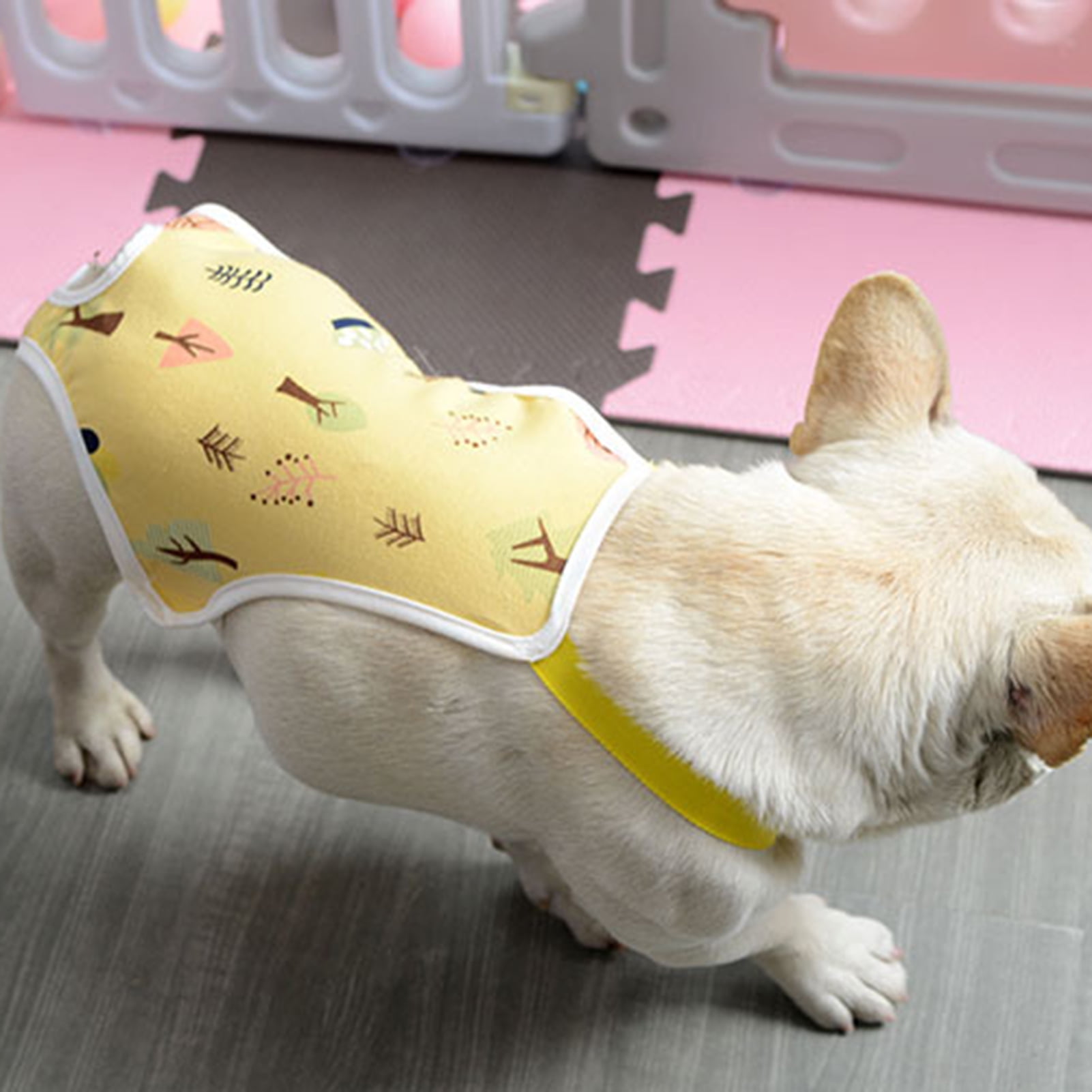 opvise Pet Sanitary Pants Adjustable Band Menstruation Shorts Washable Dog Diaper Pet Physiological Pants for Indoor Yellow S Pink - Image 7