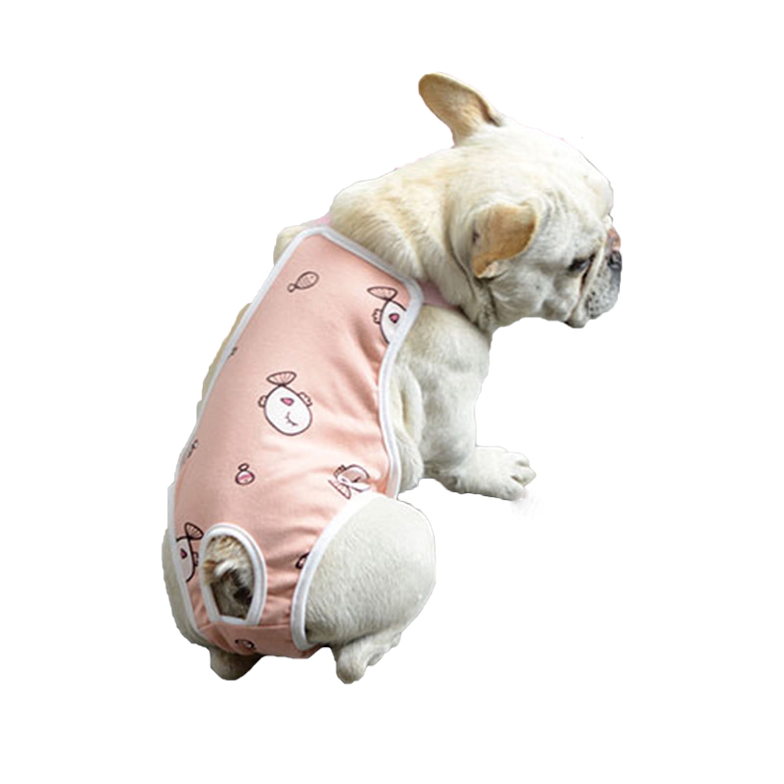 opvise Pet Sanitary Pants Adjustable Band Menstruation Shorts Washable Dog Diaper Pet Physiological Pants for Indoor Yellow XL Pink - Image 3