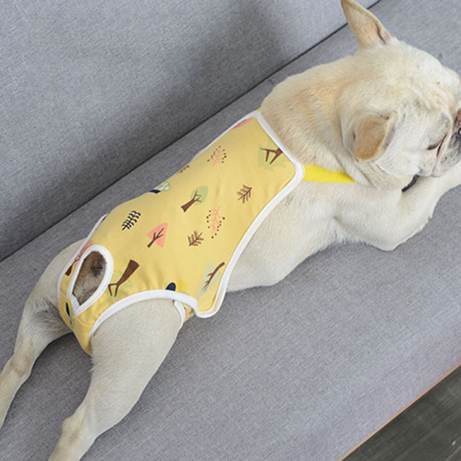 opvise Pet Sanitary Pants Adjustable Band Menstruation Shorts Washable Dog Diaper Pet Physiological Pants for Indoor S Yellow - Image 4