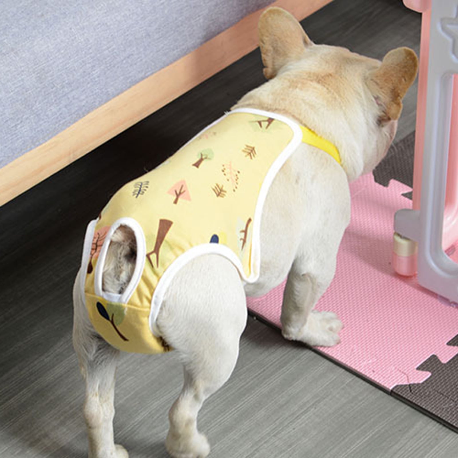 opvise Pet Sanitary Pants Adjustable Band Menstruation Shorts Washable Dog Diaper Pet Physiological Pants for Indoor S Yellow - Image 5