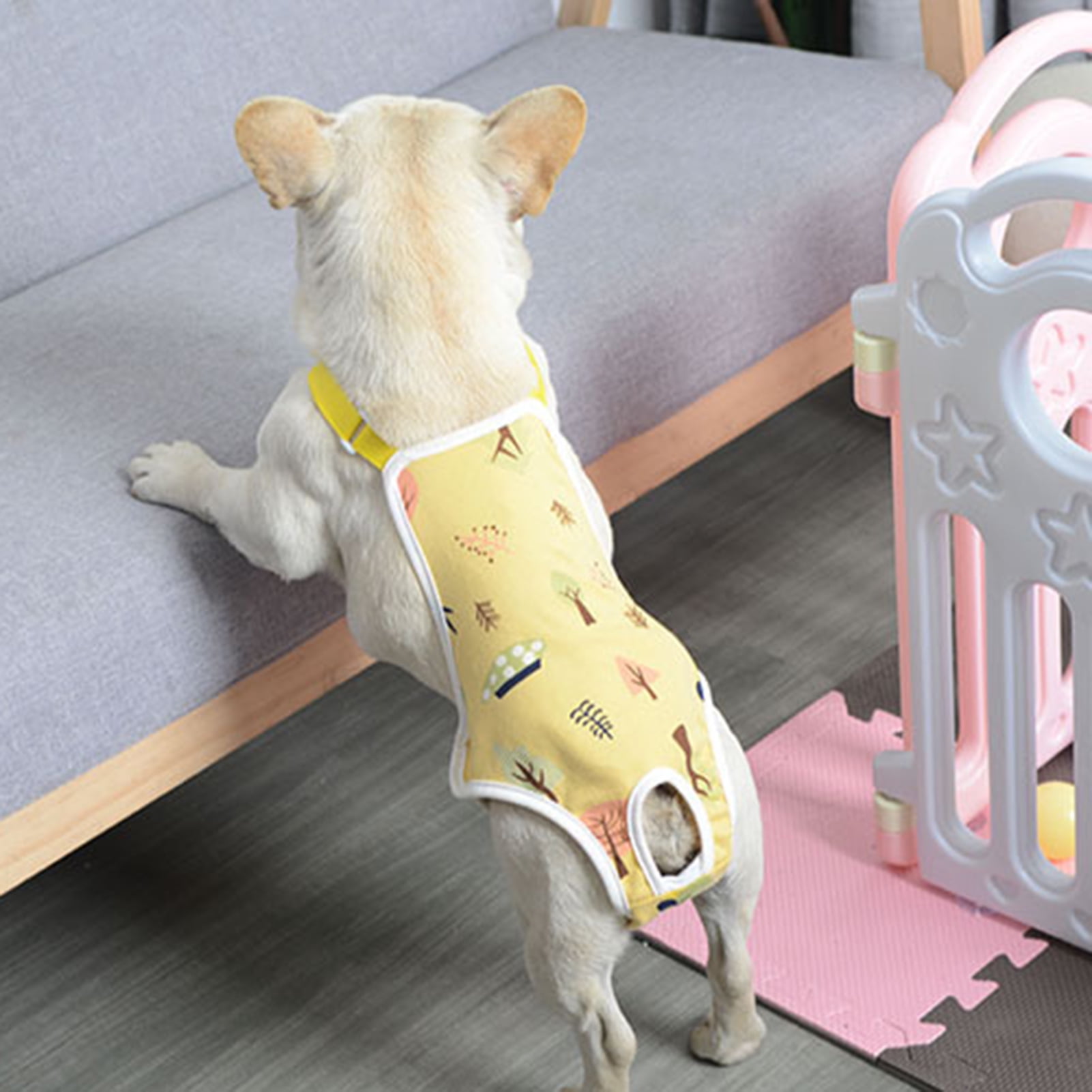 opvise Pet Sanitary Pants Adjustable Band Menstruation Shorts Washable Dog Diaper Pet Physiological Pants for Indoor L Yellow - Image 6
