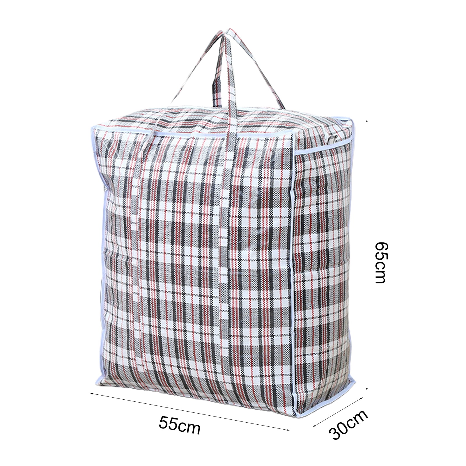 Dream Lifestyle Large Capacity Storage Bags, Large Checkered Storage Laundry Bag with Zipper & Handles for Shopping Moving Travel Blue - Image 8