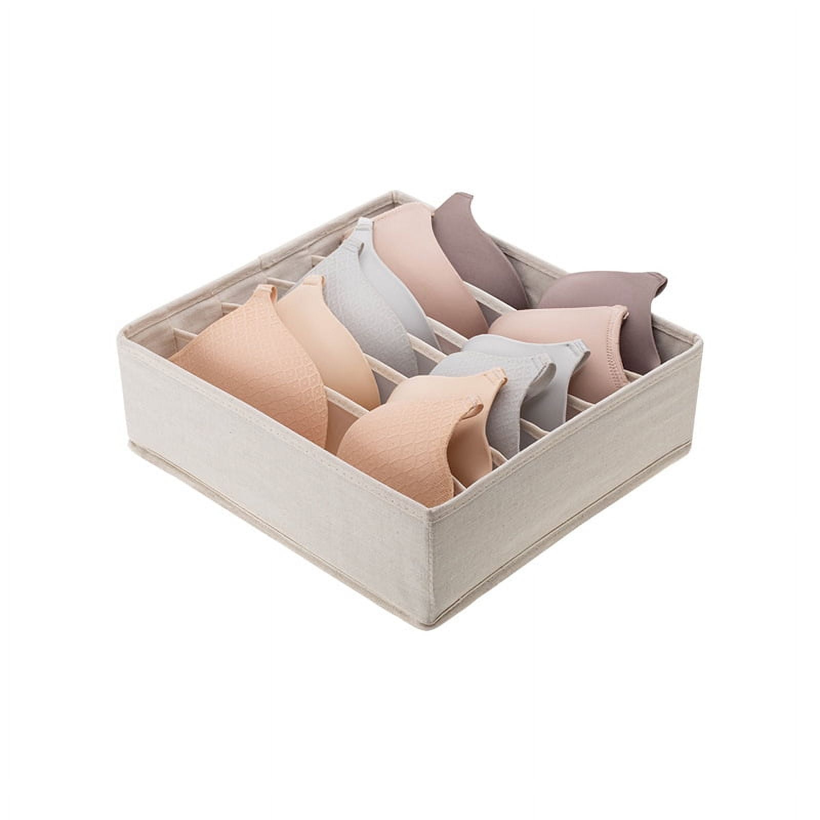 Tutuviw Wardrobe Clothes Organizer for Jeans, Upgraded Drawer Organizers for Clothing with Handle Foldable, Drawer Organizers Clothes(Gray,1PCS-M) 1PCS-7 Cell Beige - Image 1