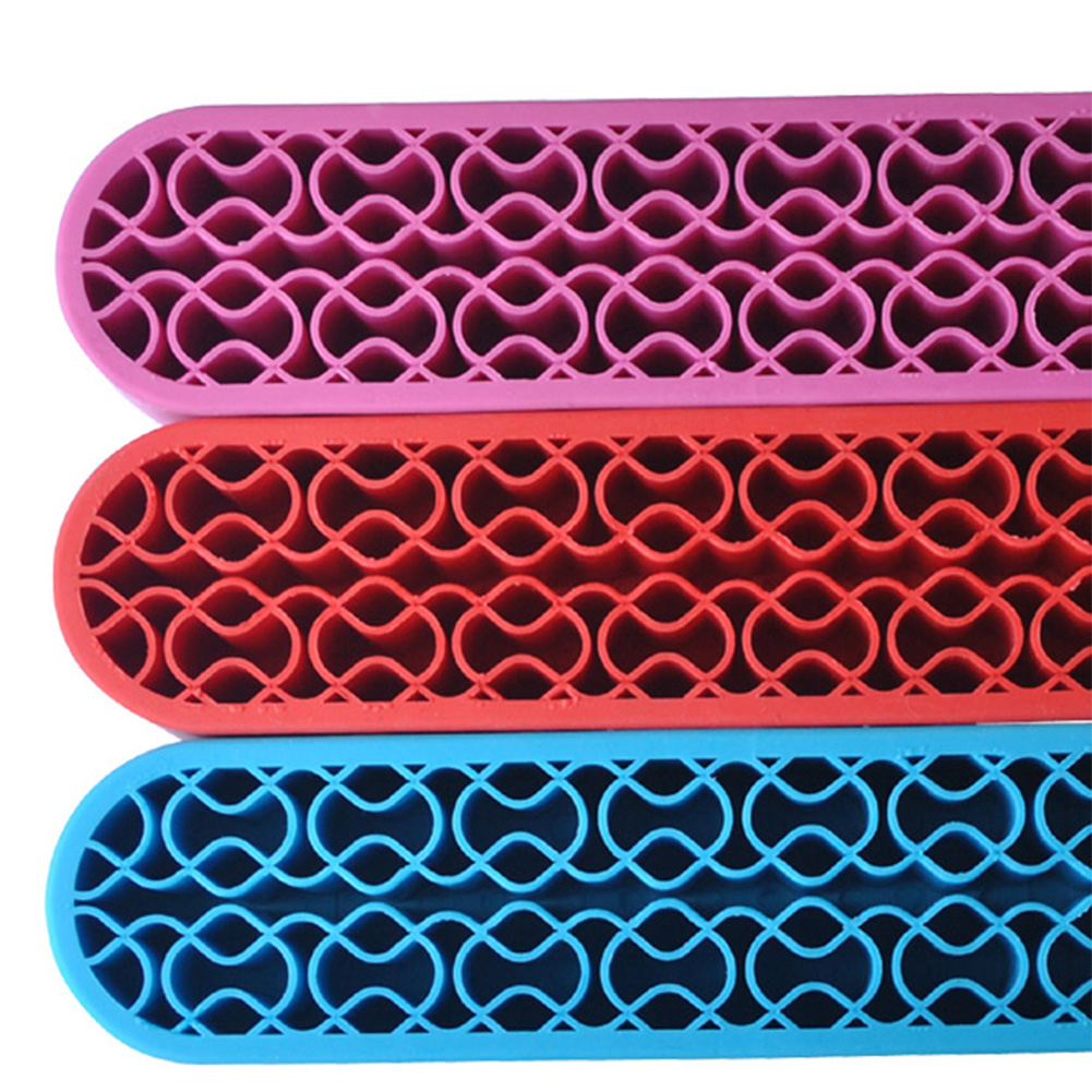 Bueautybox Makeup Beauty Brush Holder Organizer, Lipstick Holder Case Silicone Nail Polish Storage Rack Professional Cosmetic Display Box Red - Image 7